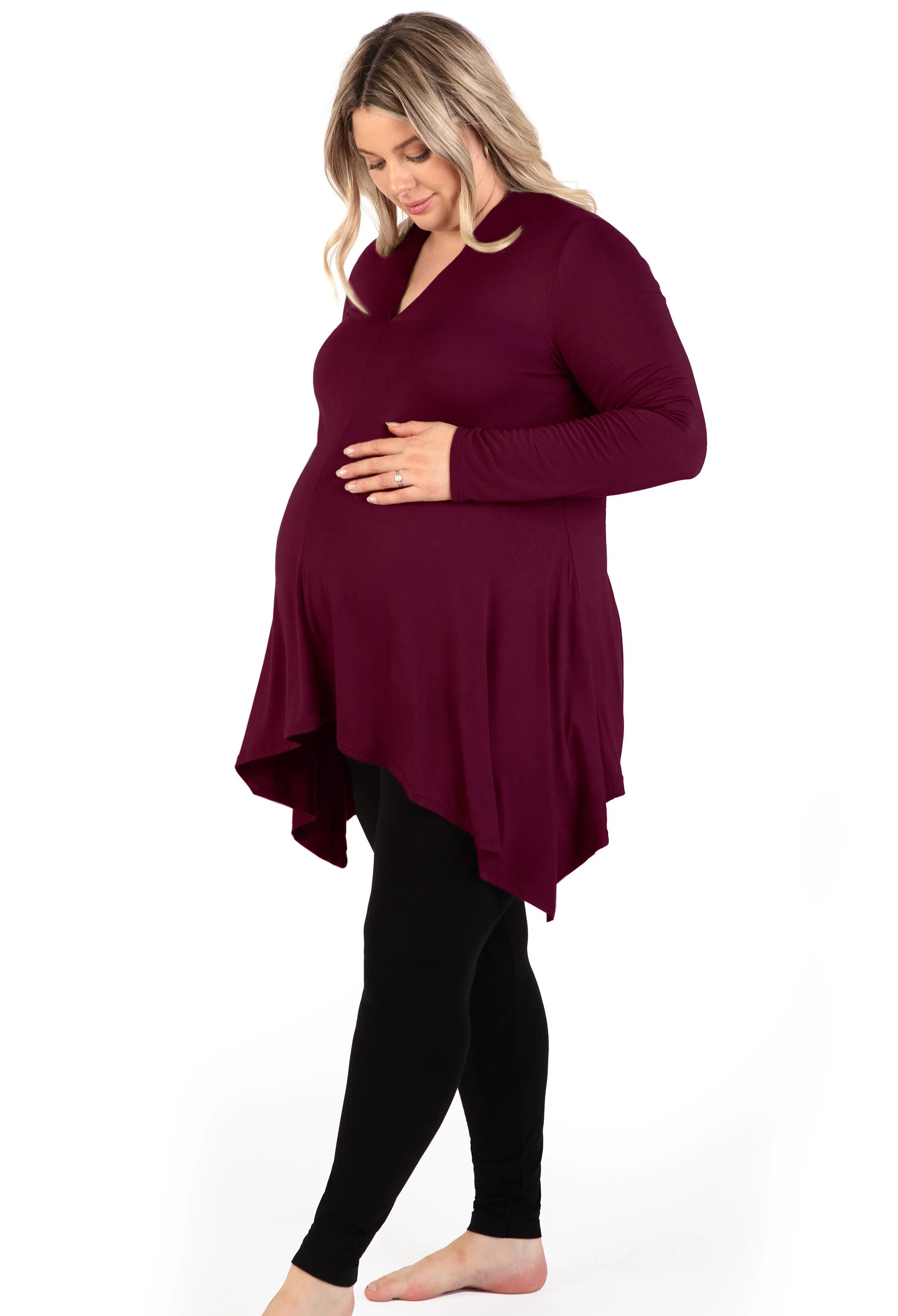 Maternity Bamboo V Neck Tunic Top - Image 2