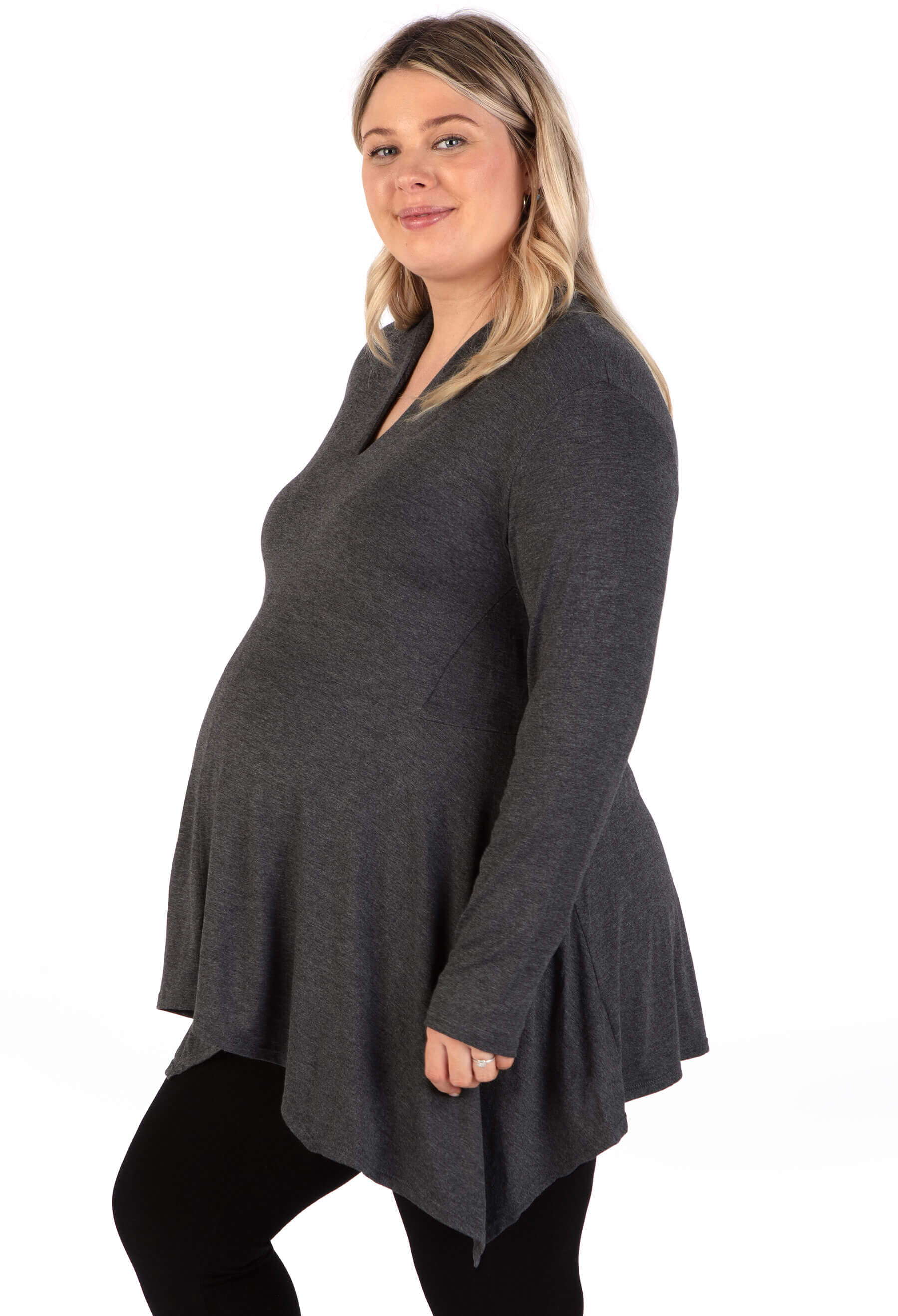 Maternity Bamboo V Neck Tunic Top - Image 5