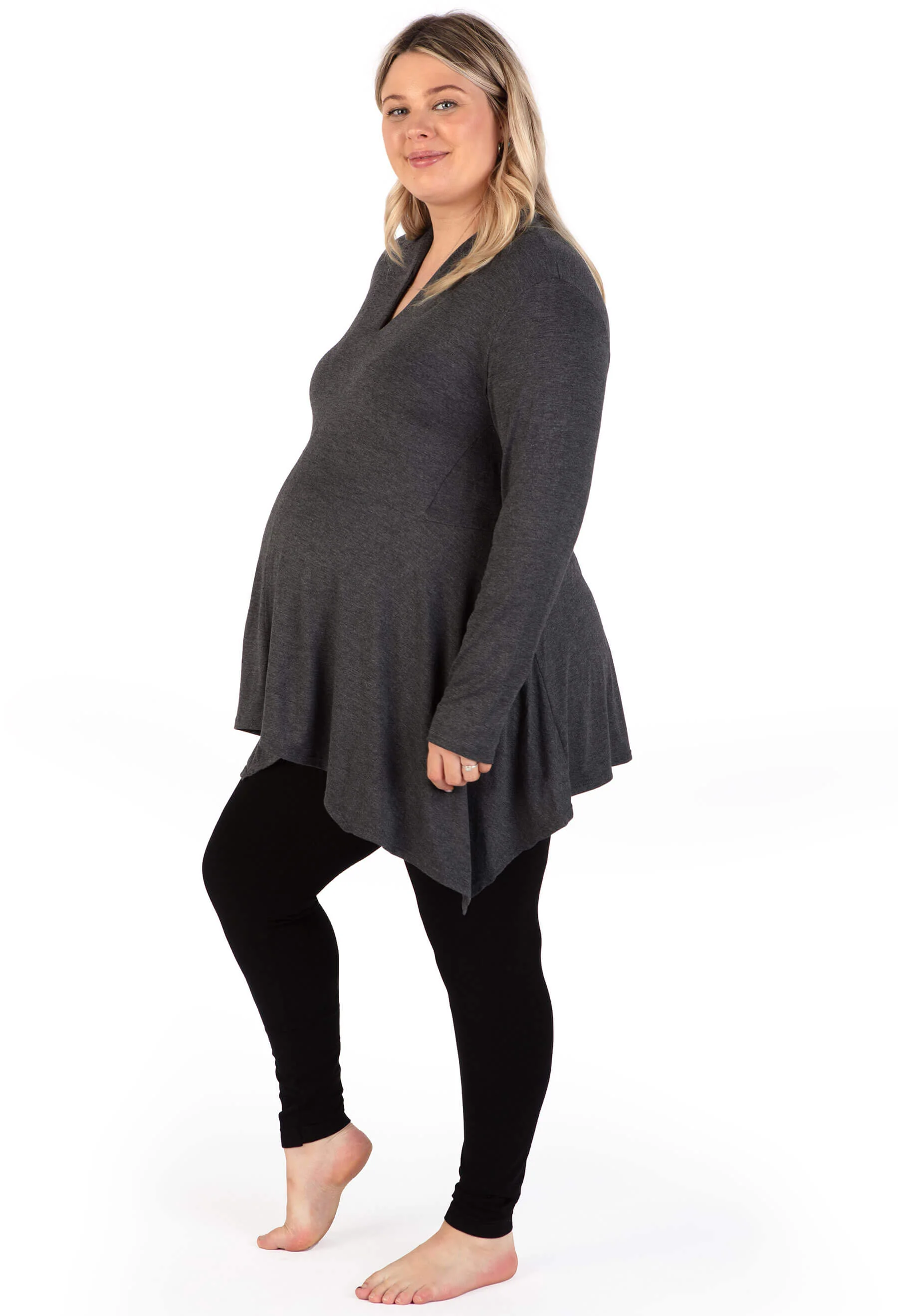 Maternity Bamboo V Neck Tunic Top - Image 8