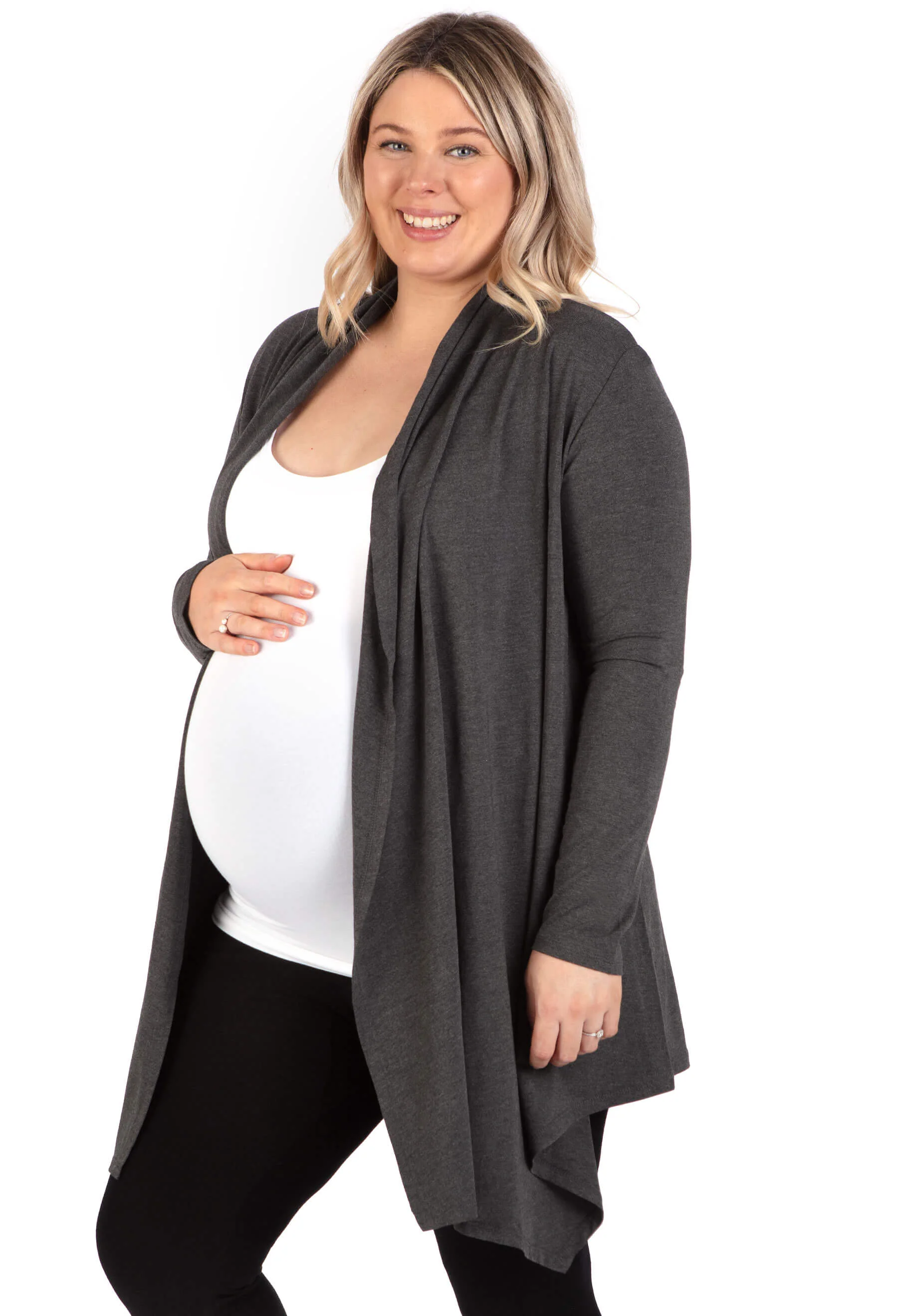Maternity Bamboo Waterfall Cardigan - 2 Pack - Image 11
