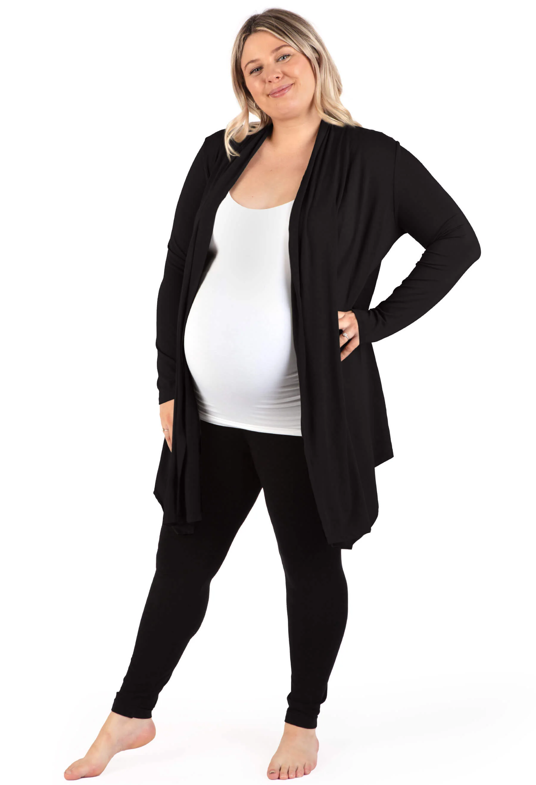 Maternity Bamboo Waterfall Cardigan - 2 Pack - Image 2