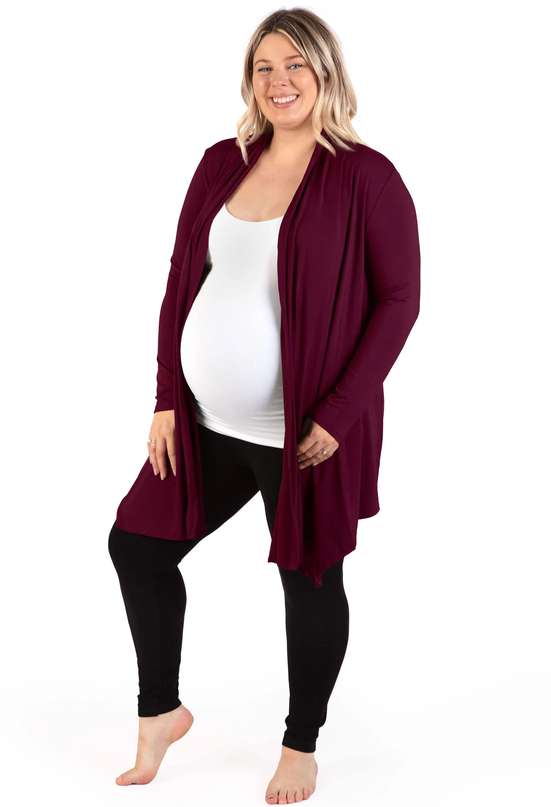Maternity Bamboo Waterfall Cardigan - 2 Pack - Image 3