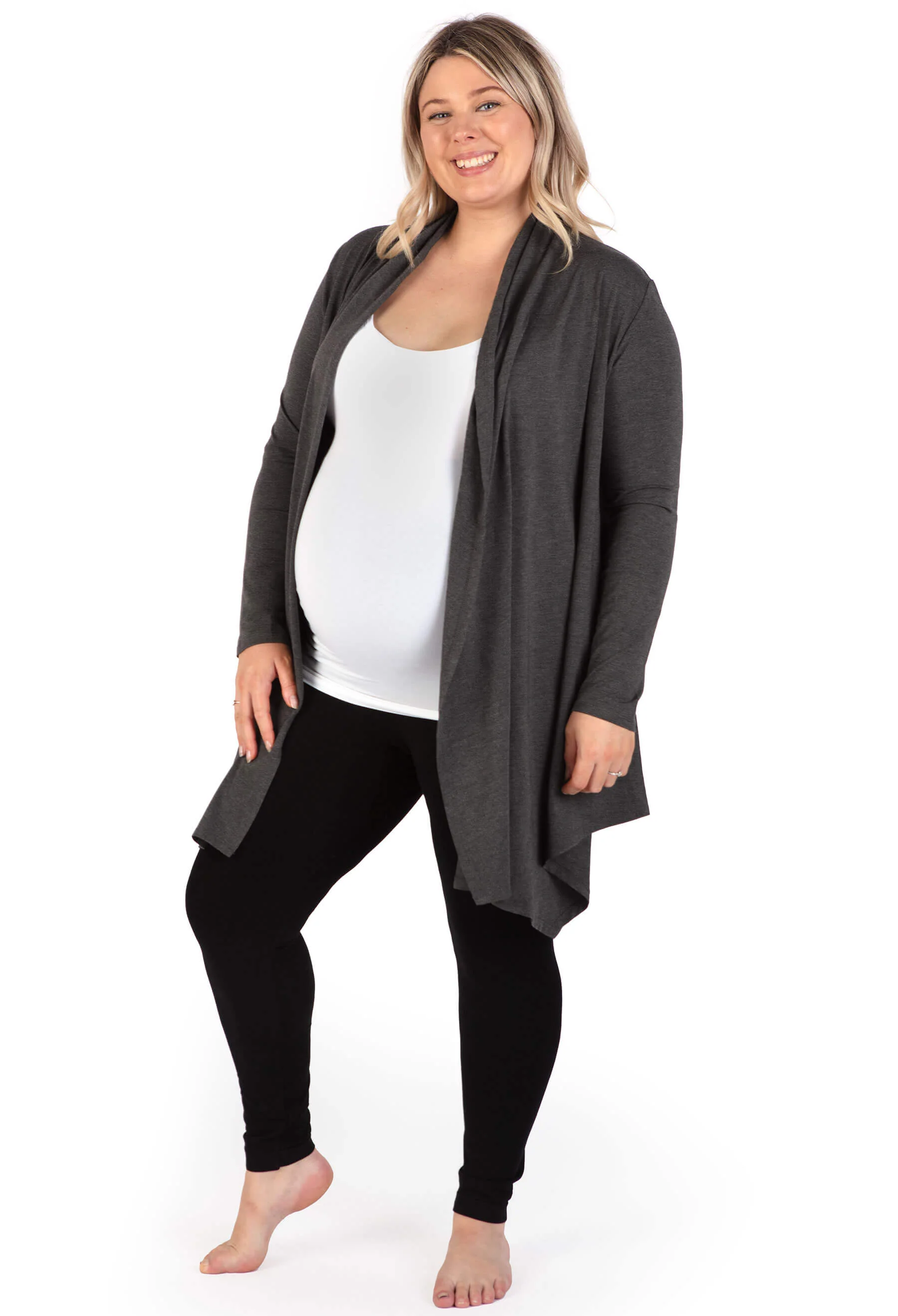 Maternity Bamboo Waterfall Cardigan - 2 Pack - Image 6