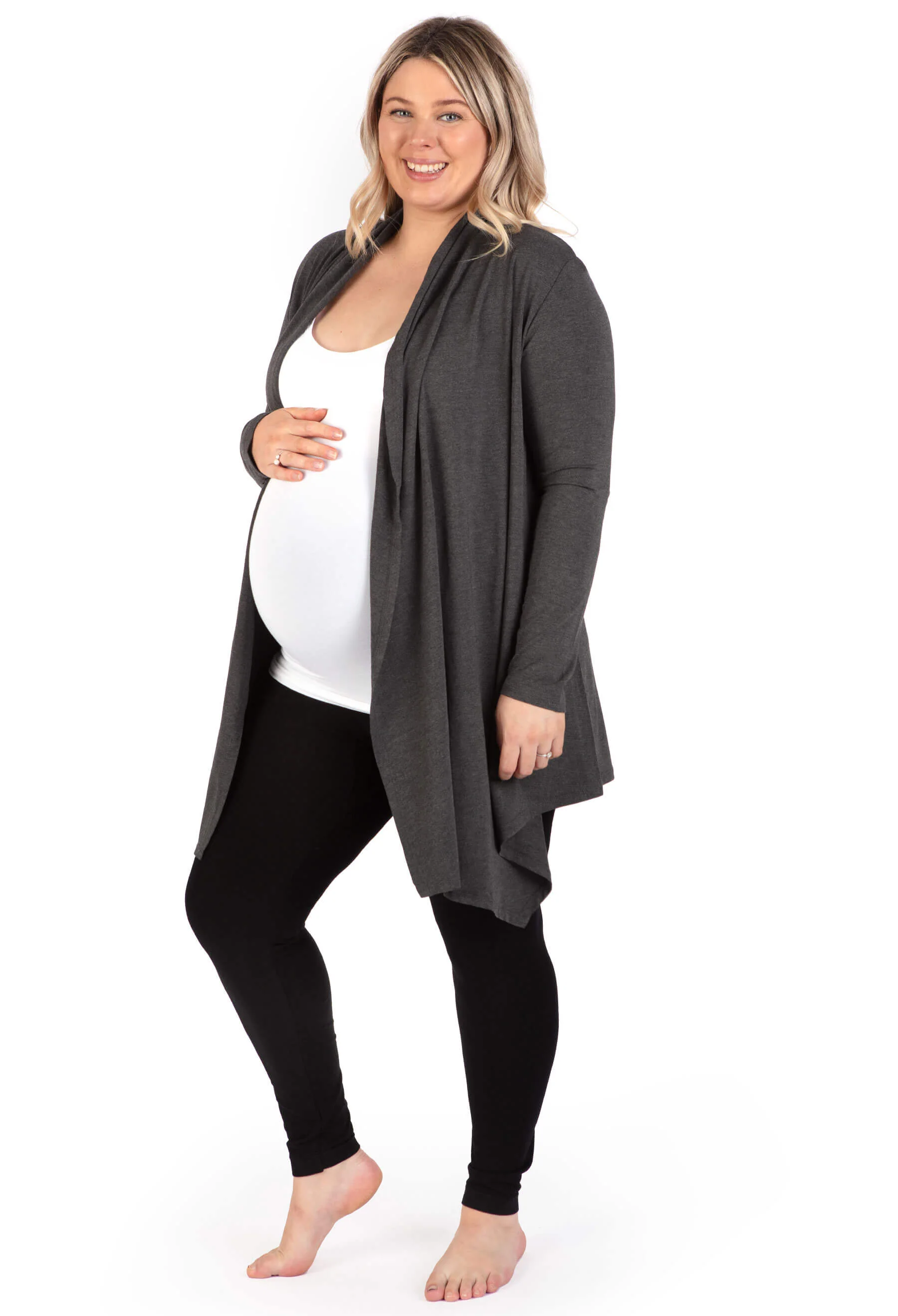 Maternity Bamboo Waterfall Cardigan - 2 Pack - Image 7