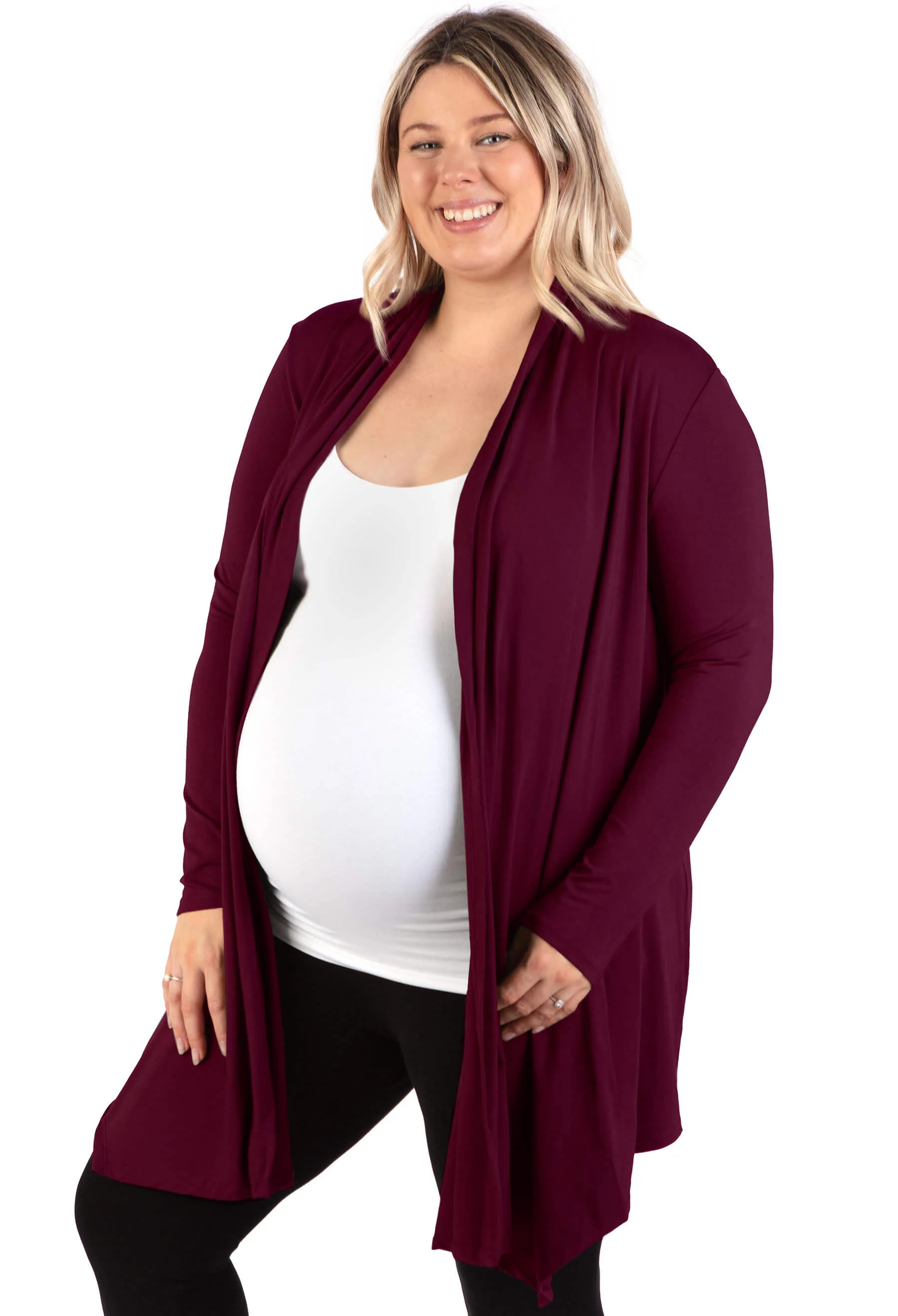 Maternity Bamboo Waterfall Cardigan - 2 Pack - Image 8