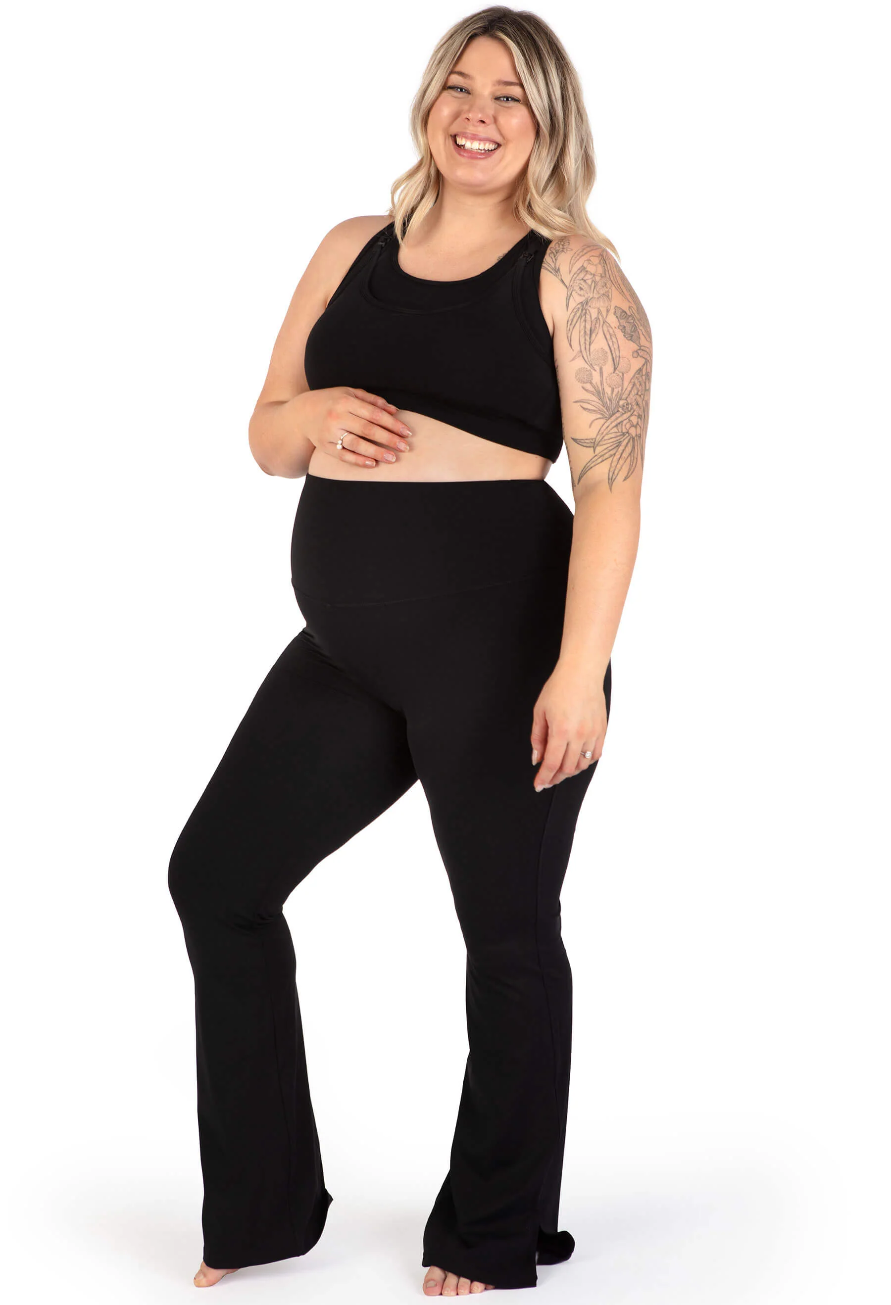 Maternity-Friendly Flare Leggings | High Waisted & Pet Hair Resistant - Image 2