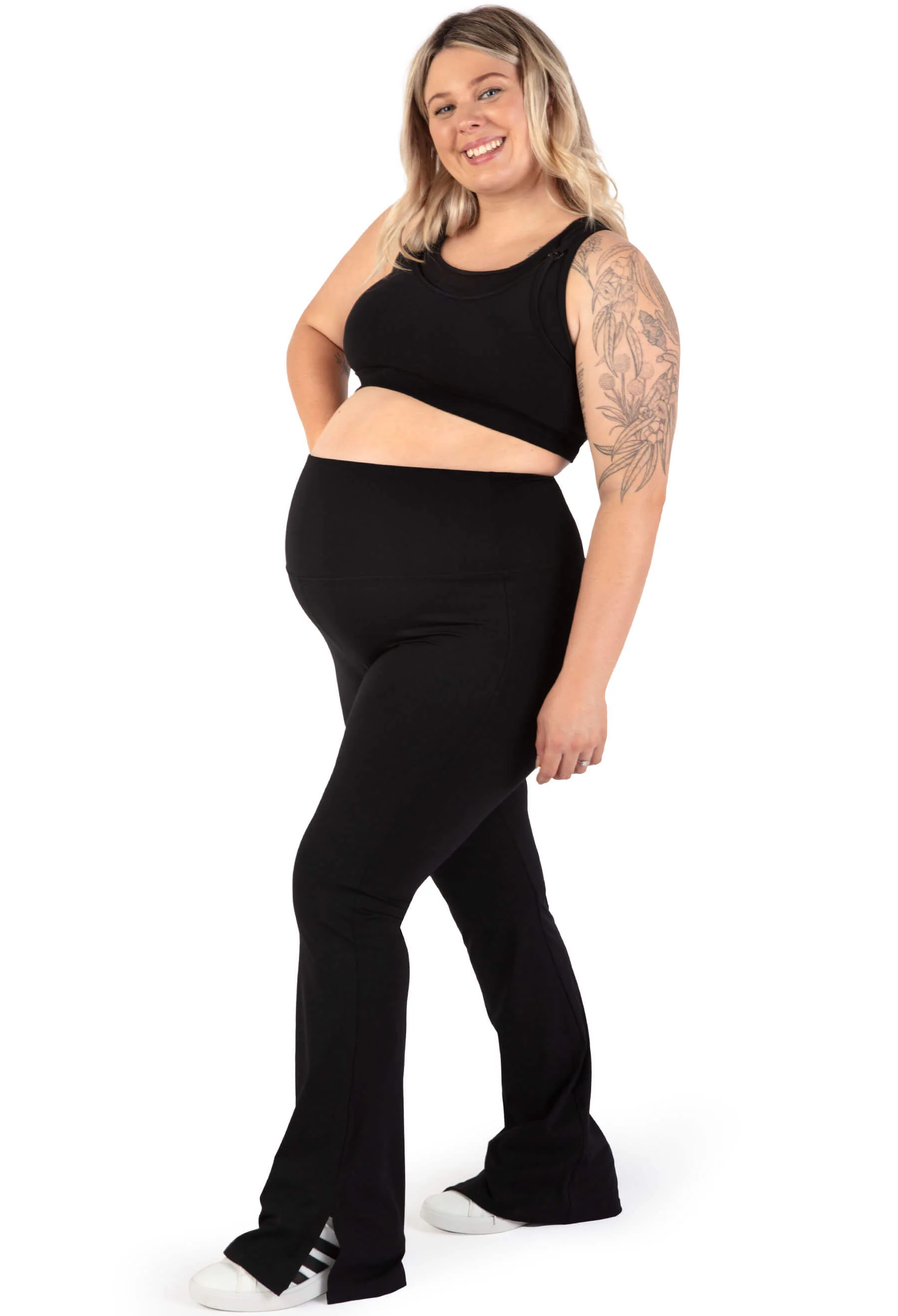 Maternity-Friendly Flare Leggings | High Waisted & Pet Hair Resistant - Image 5