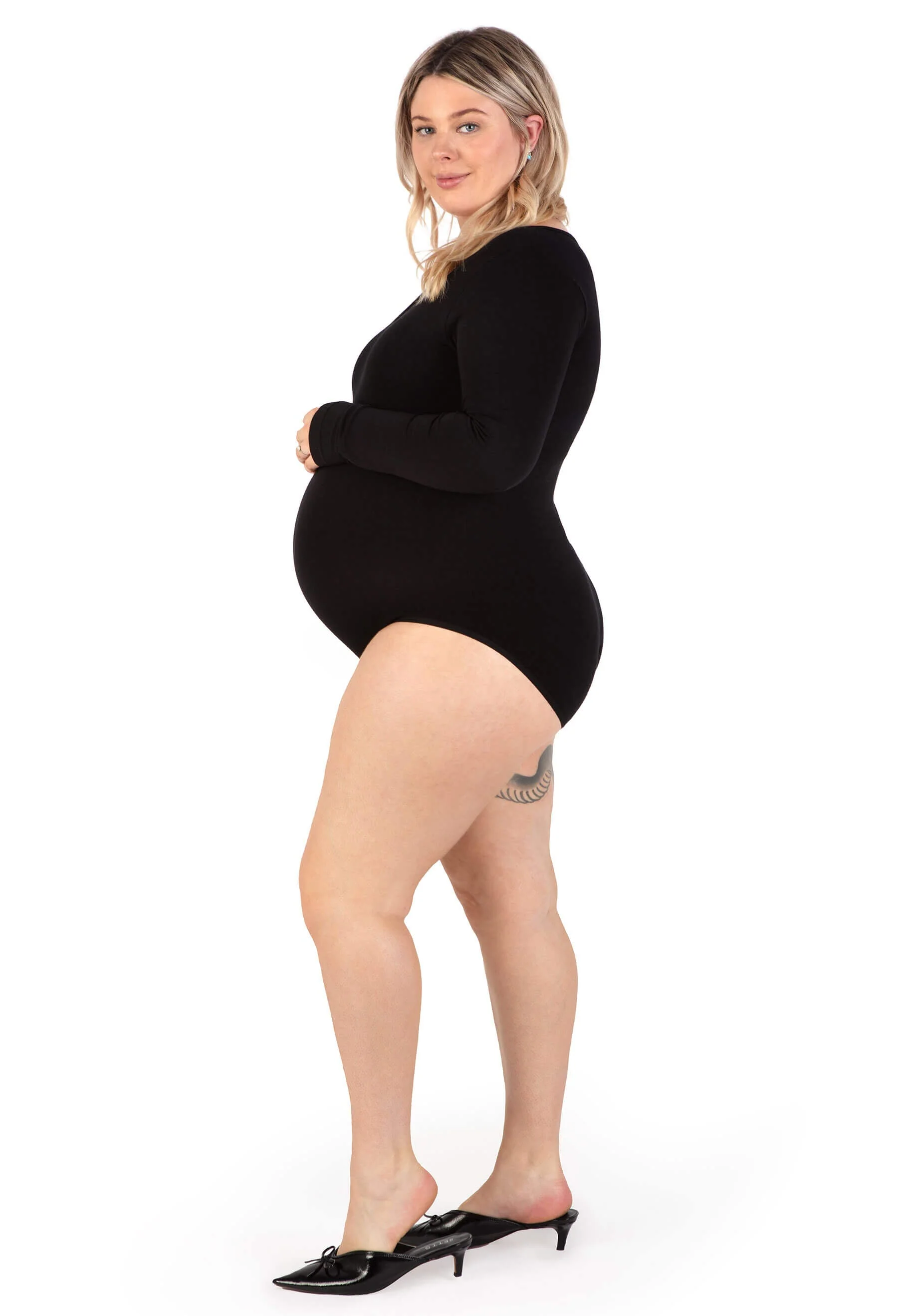 Maternity Long Sleeve Bamboo Bodysuit - 2 Pack - Image 2