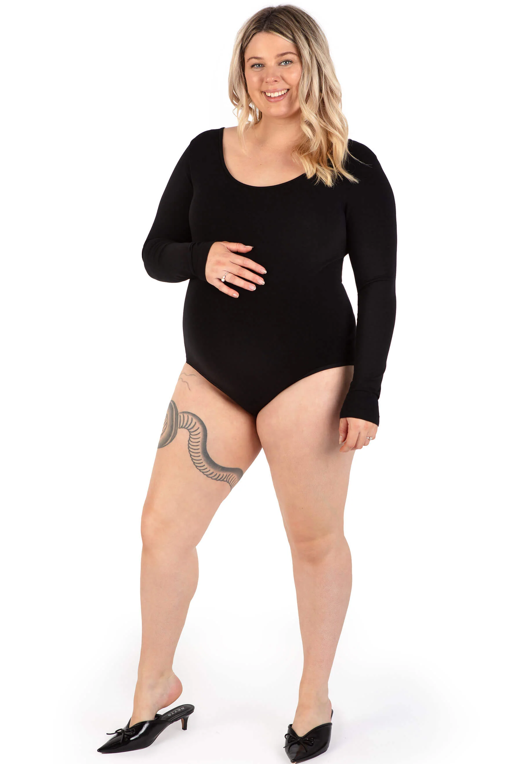 Maternity Long Sleeve Bamboo Bodysuit - Image 4