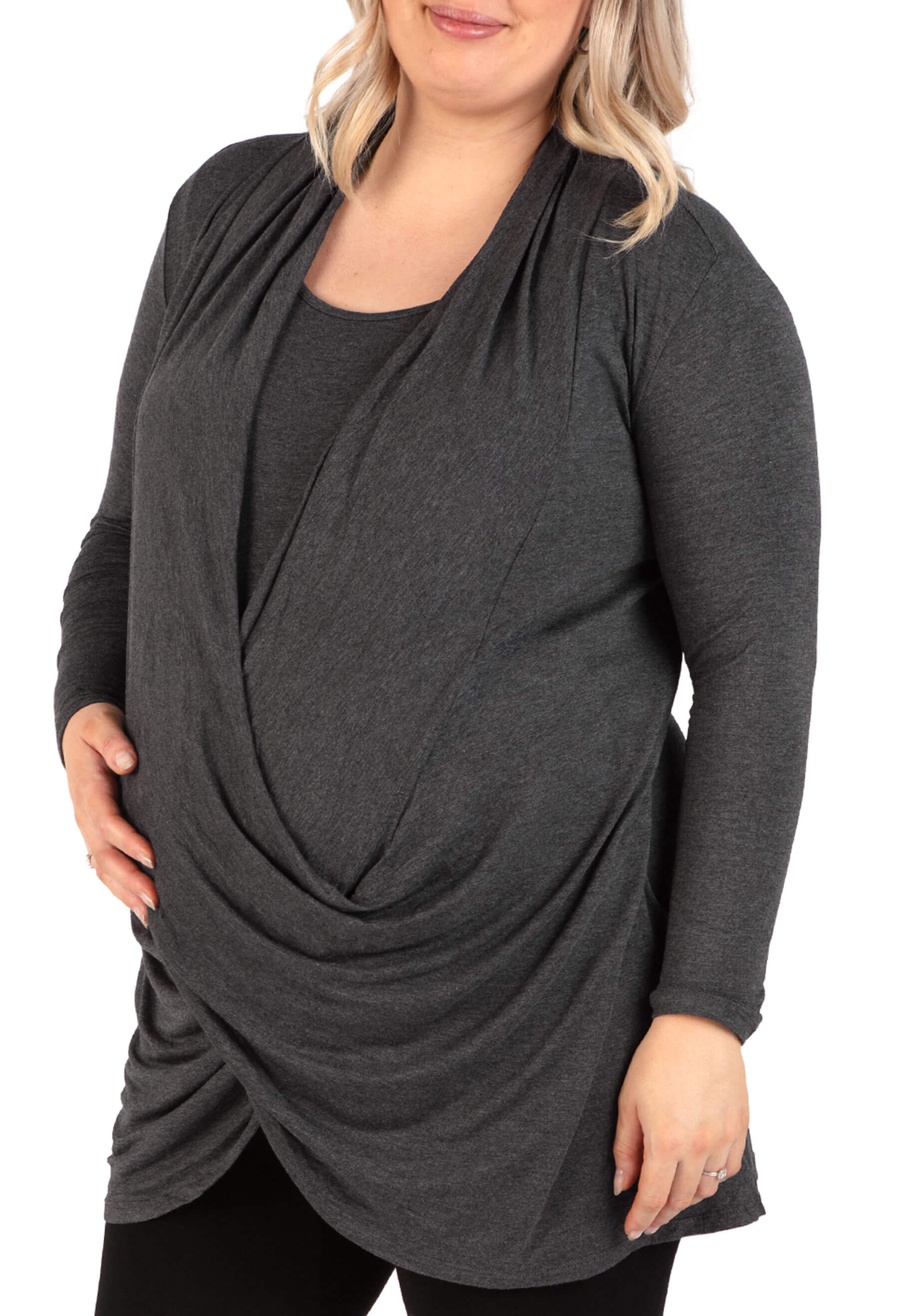 Maternity & Nursing Bamboo Soft Drape Top - Image 10