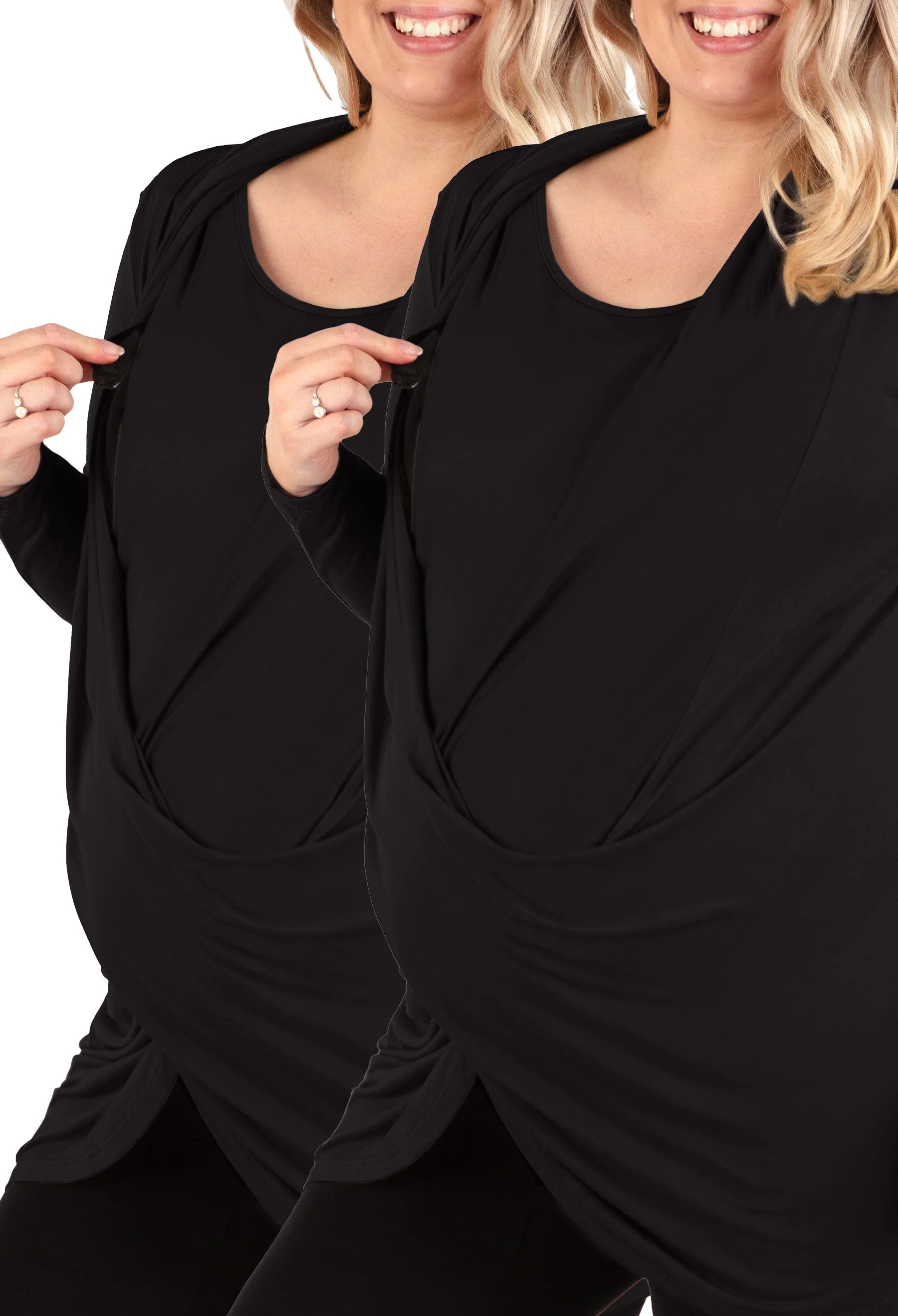Maternity & Nursing Bamboo Soft Drape Top - 2 Pack - Image 14