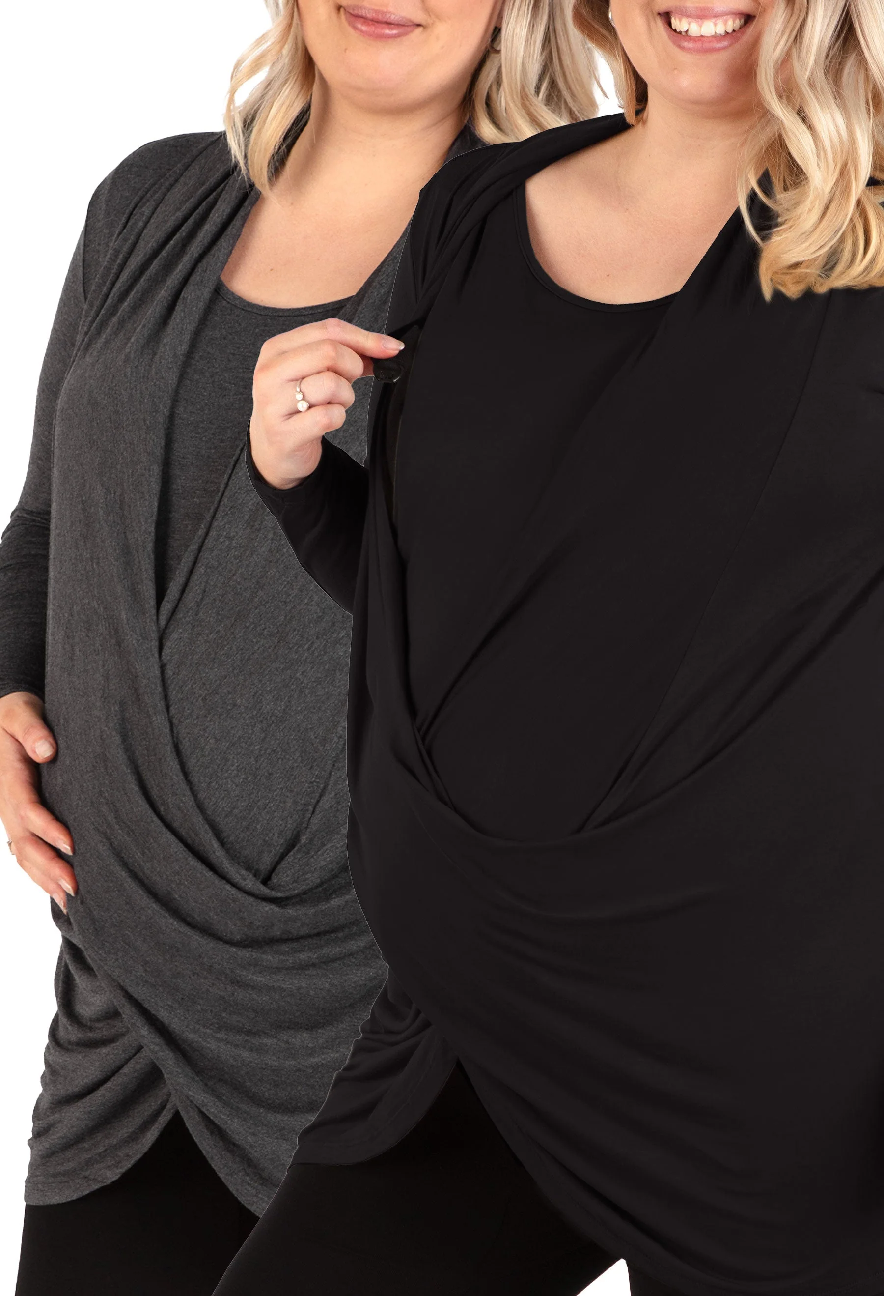 Maternity & Nursing Bamboo Soft Drape Top - 2 Pack - Image 16