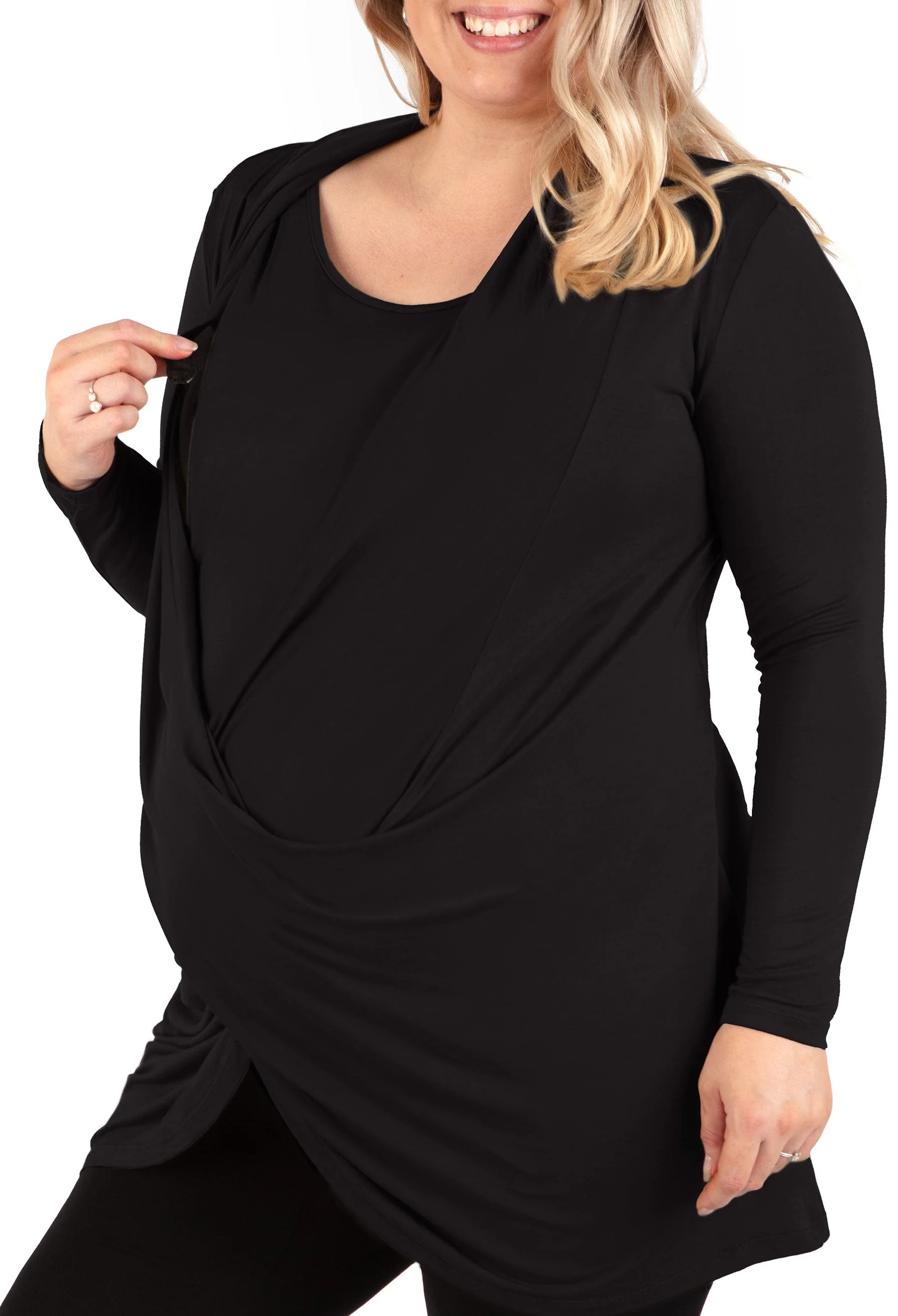 Maternity & Nursing Bamboo Soft Drape Top - Image 4