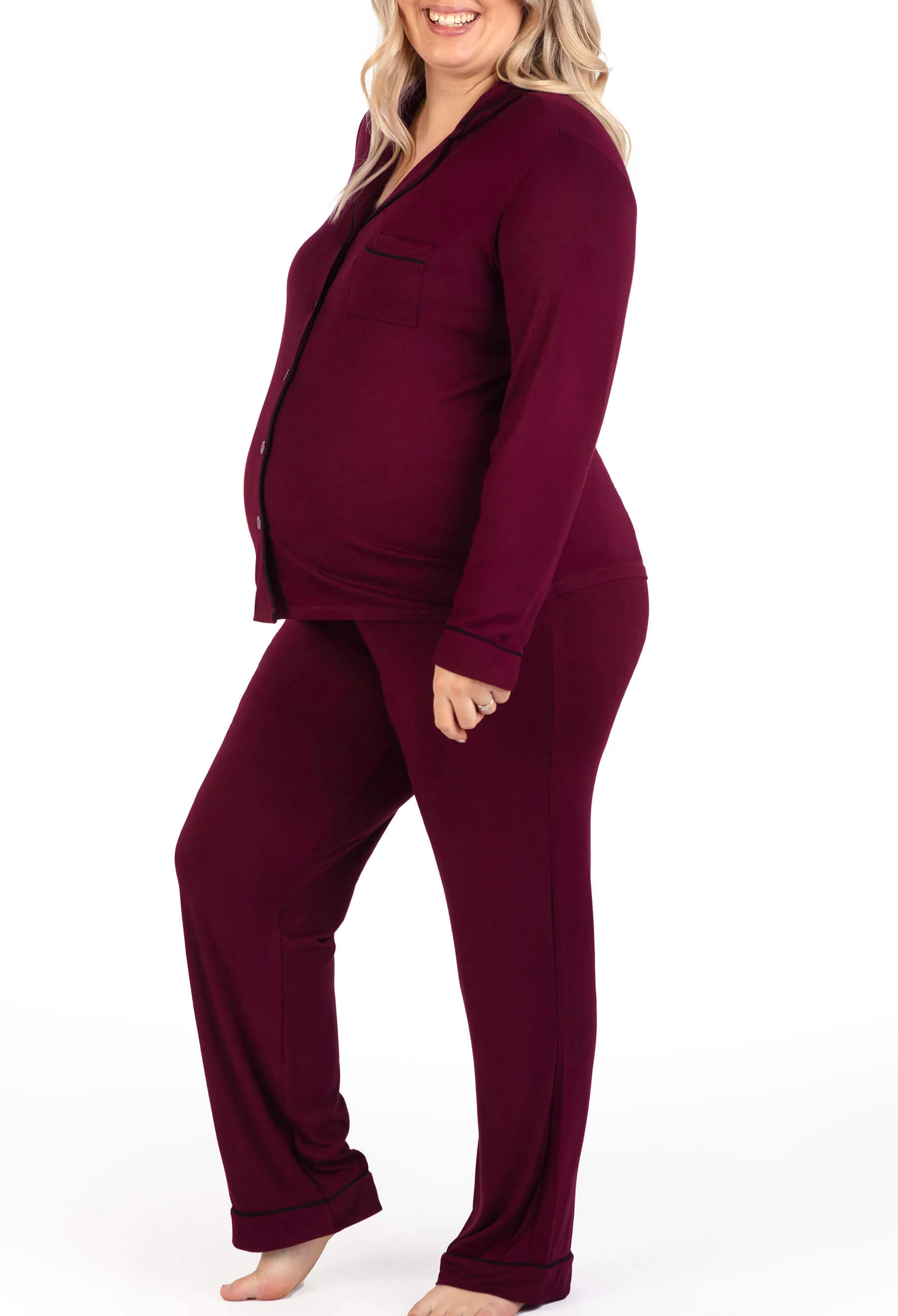 Maternity & Nursing Buttery Soft Bamboo Pyjama Set - Image 6