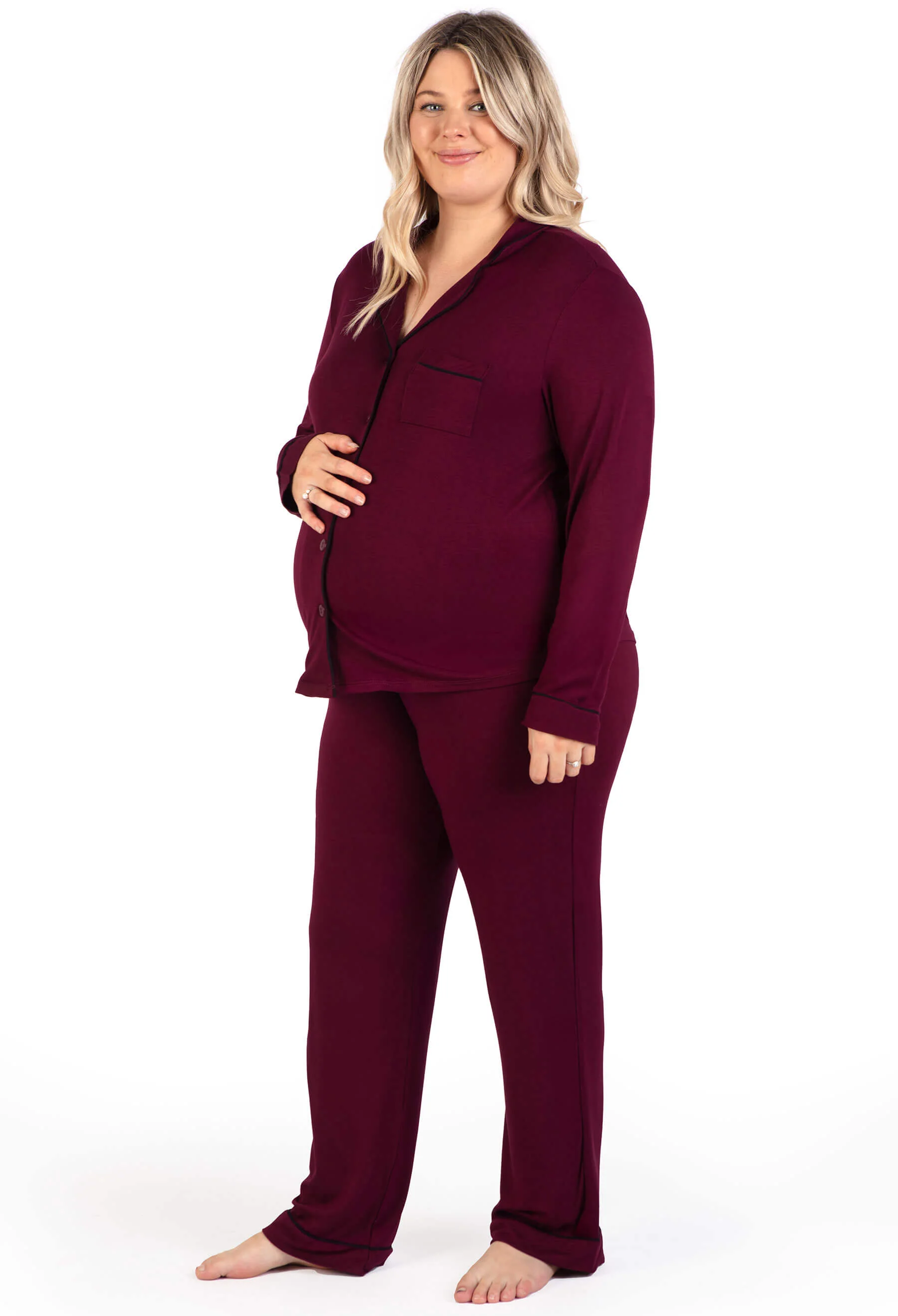 Maternity & Nursing Buttery Soft Bamboo Pyjama Set - Image 7