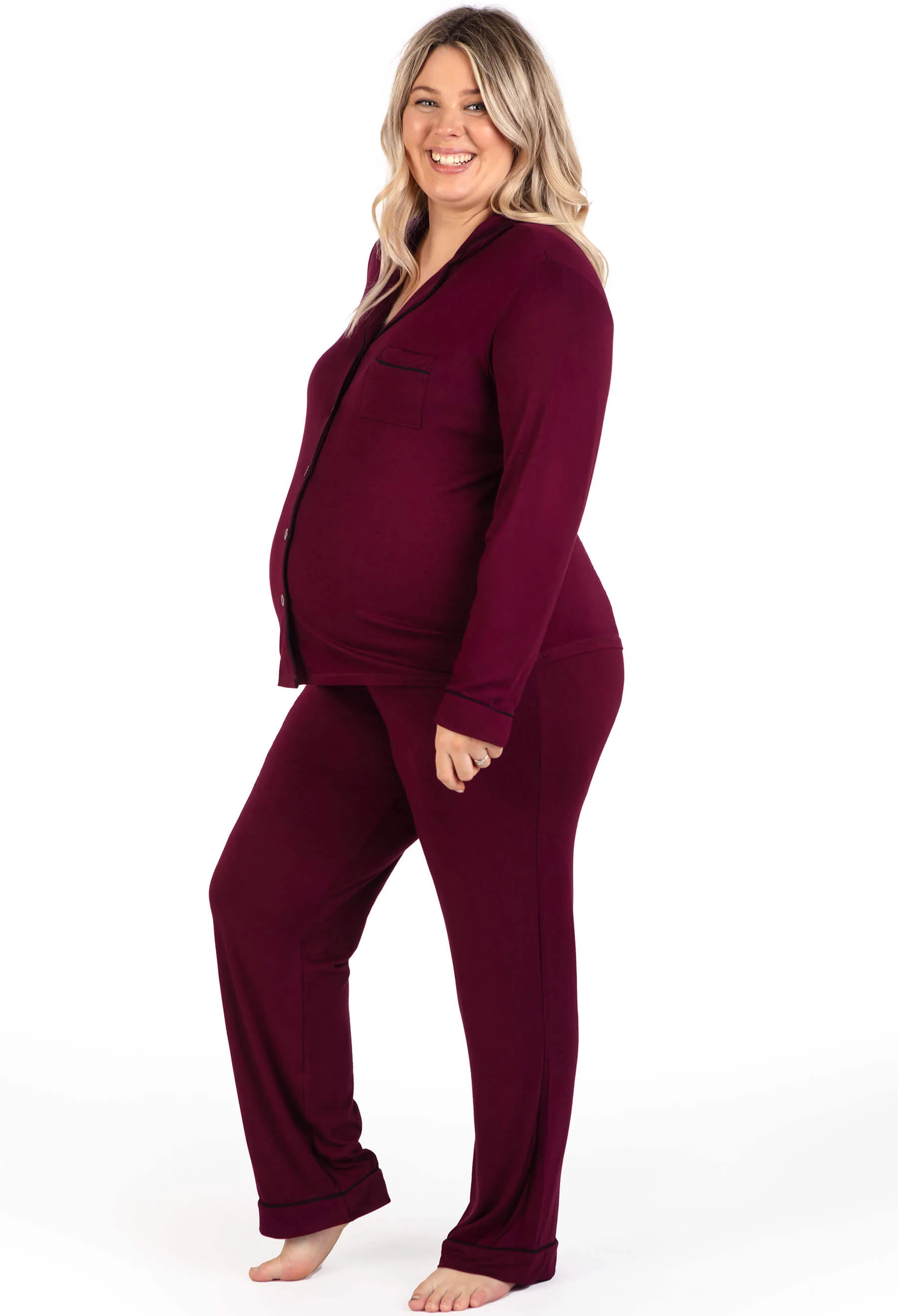 Maternity & Nursing Buttery Soft Bamboo Pyjama Set - Image 8