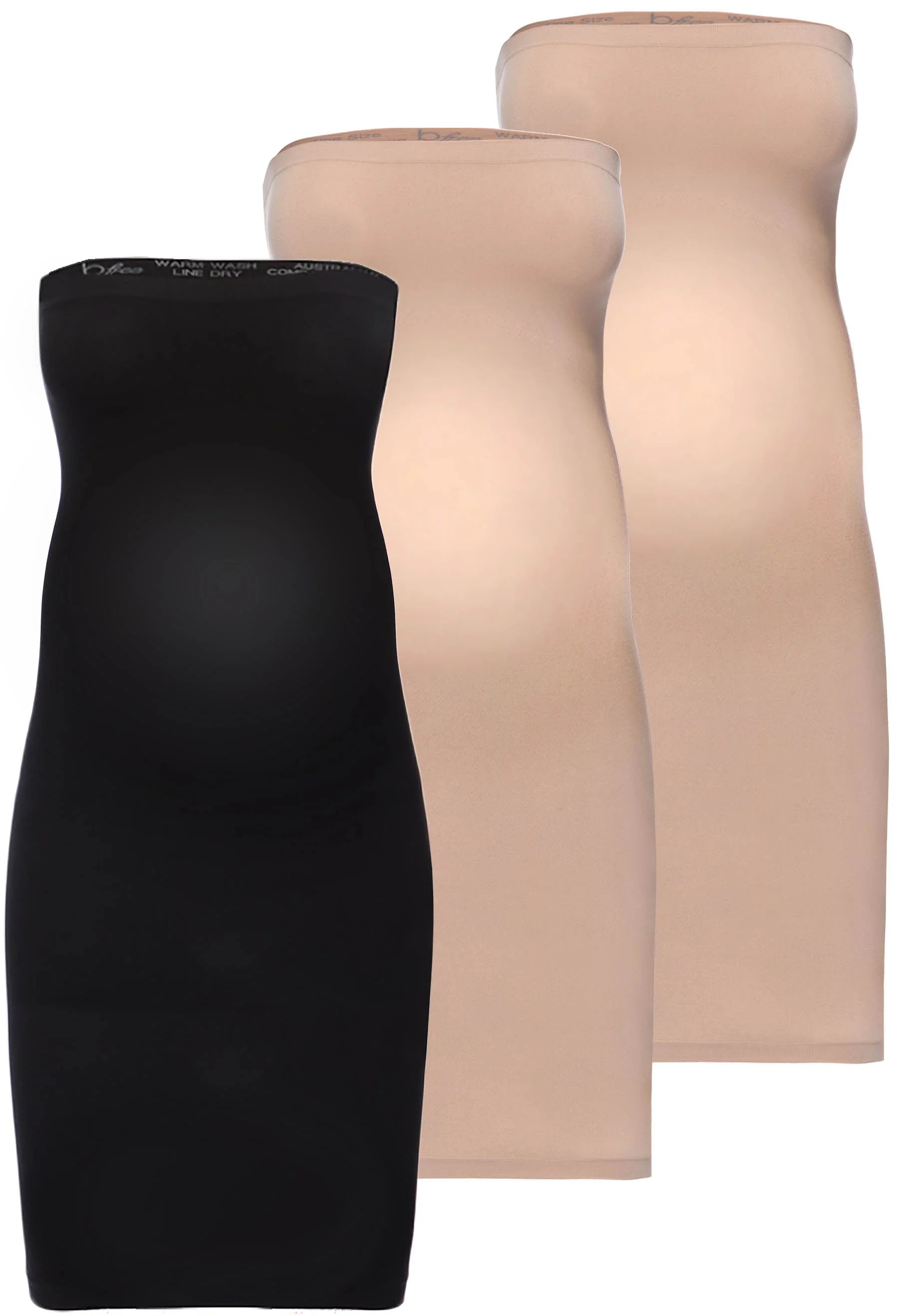 Maternity Strapless Knee Length Slip Dress - 3 Pack - Image 4