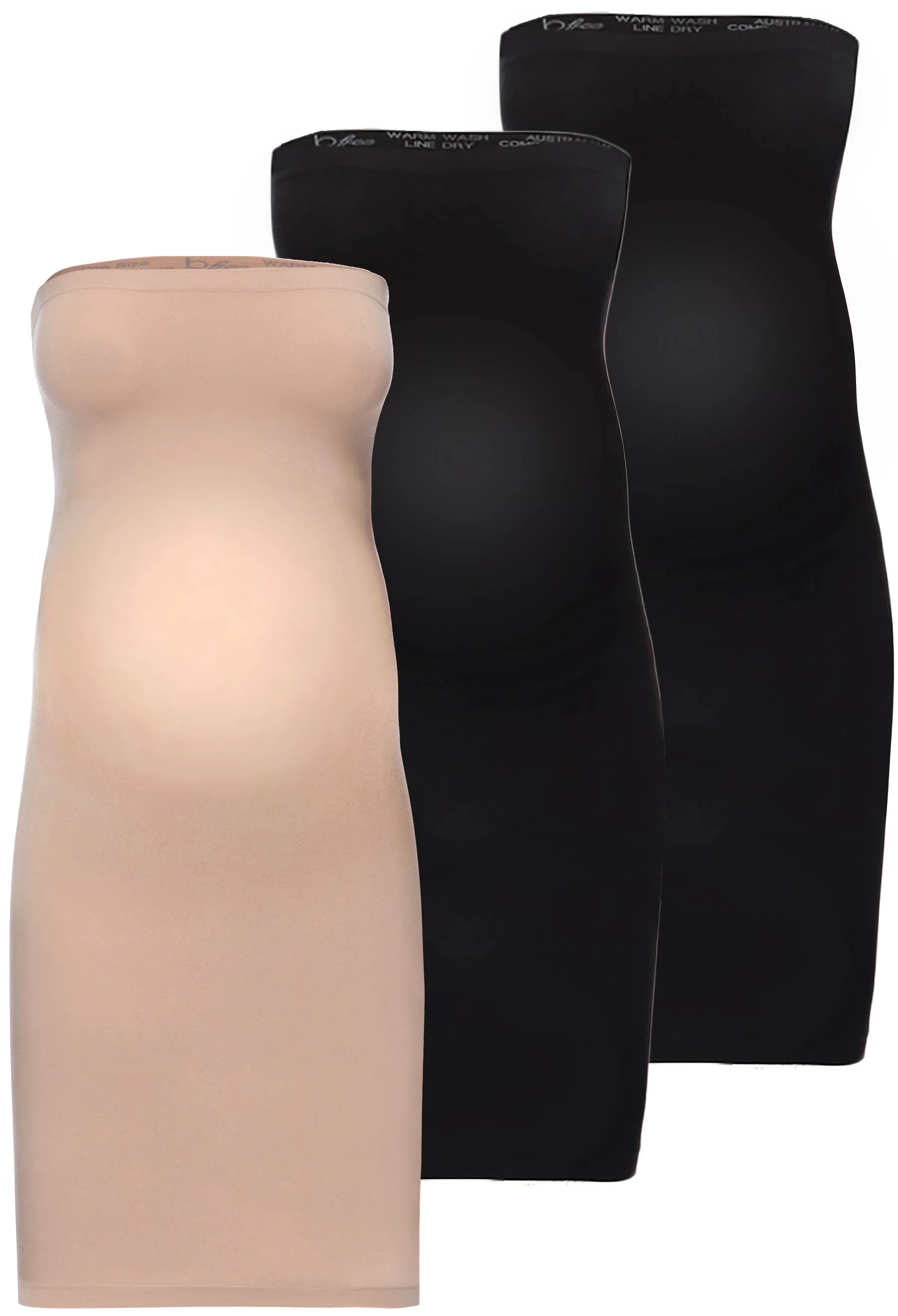 Maternity Strapless Knee Length Slip Dress - 3 Pack - Image 5