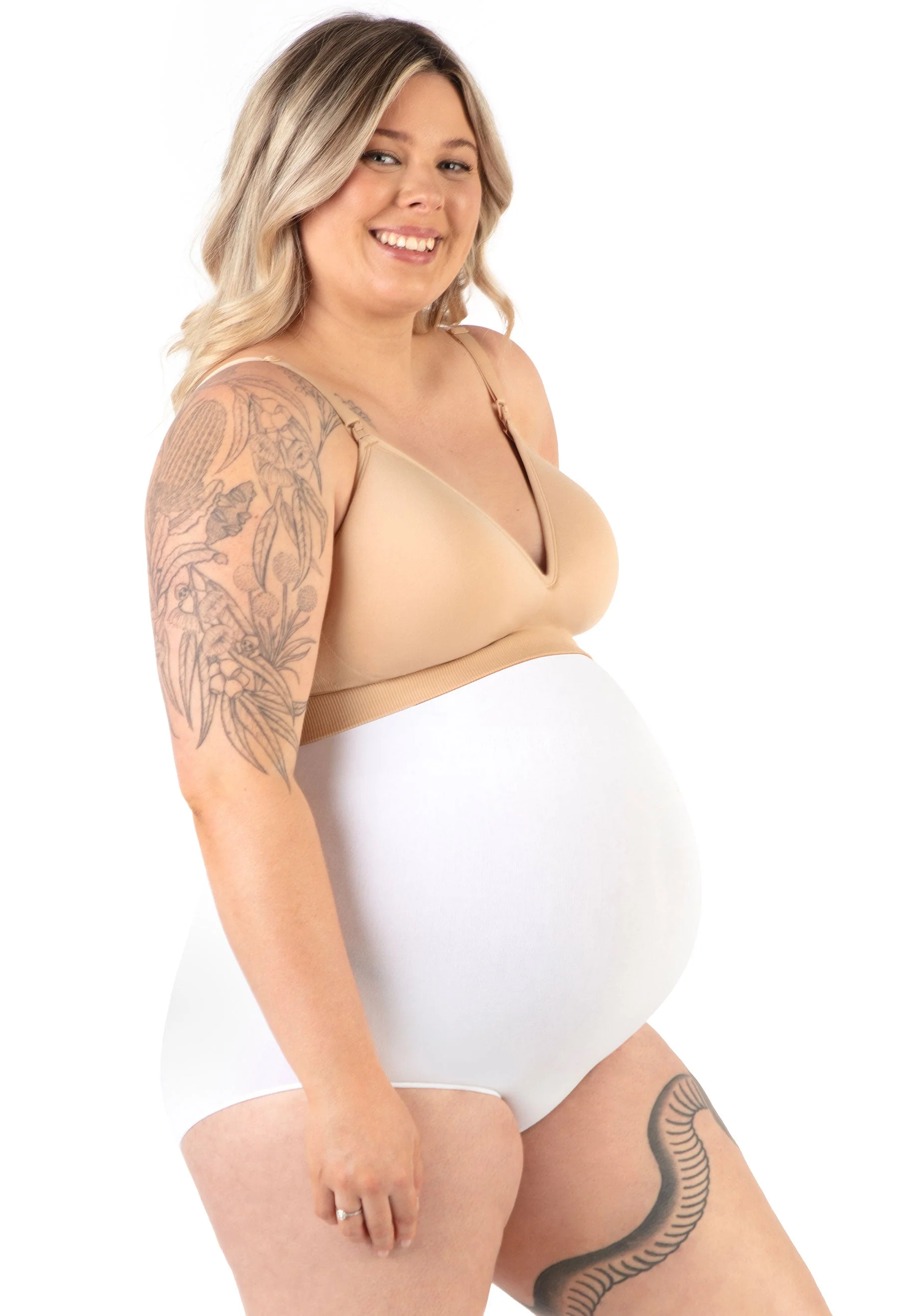 Maternity Underbust Cotton Rich Full Brief - Neutrals 3 Pack - Image 11