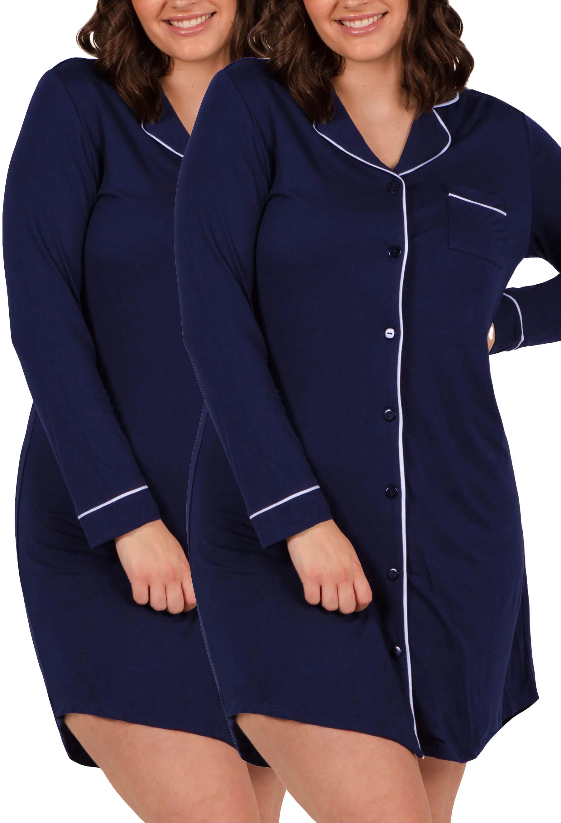 Buttery Soft Bamboo Pyjama Dress - 2 Pack - Image 11
