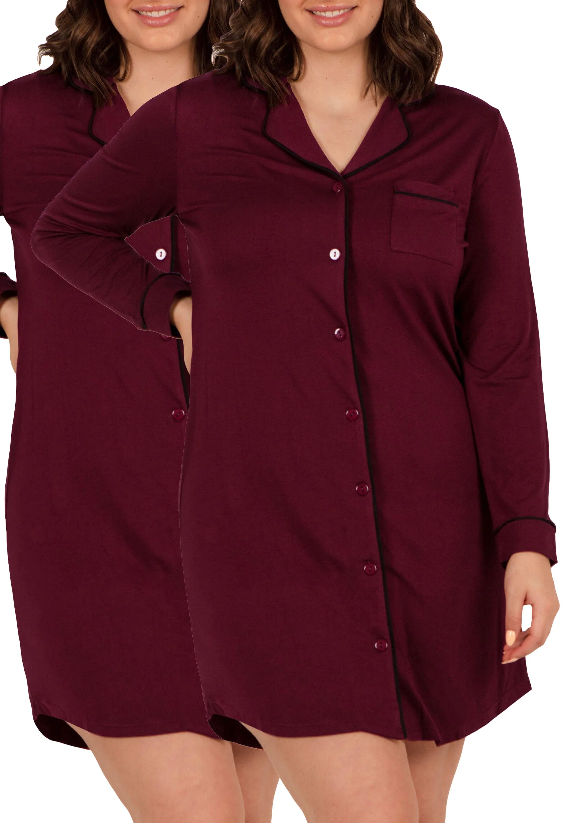 Buttery Soft Bamboo Pyjama Dress - 2 Pack - Image 6