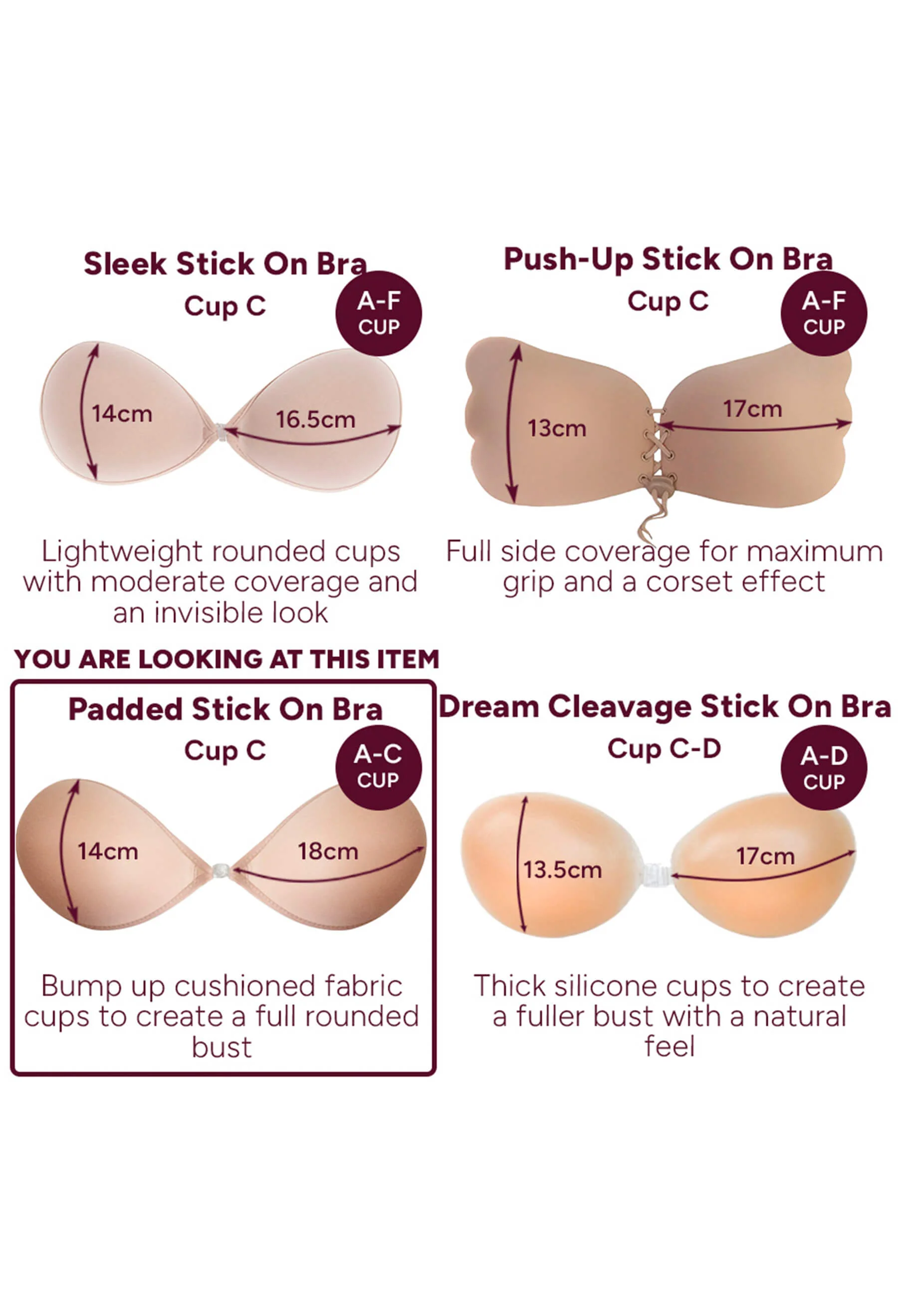 Padded Stick On Bra - 2 Pack - Image 7