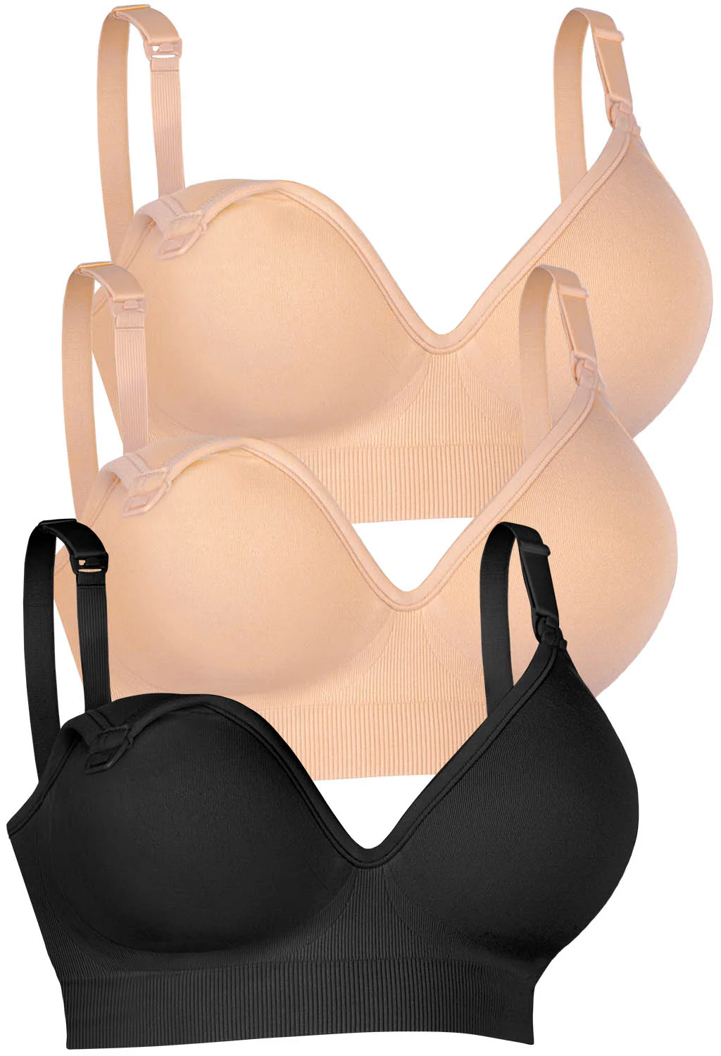 Plunge Nursing Comfort Bra – Wireless with Fixed Moulded Cups - 3 Pack - Image 23