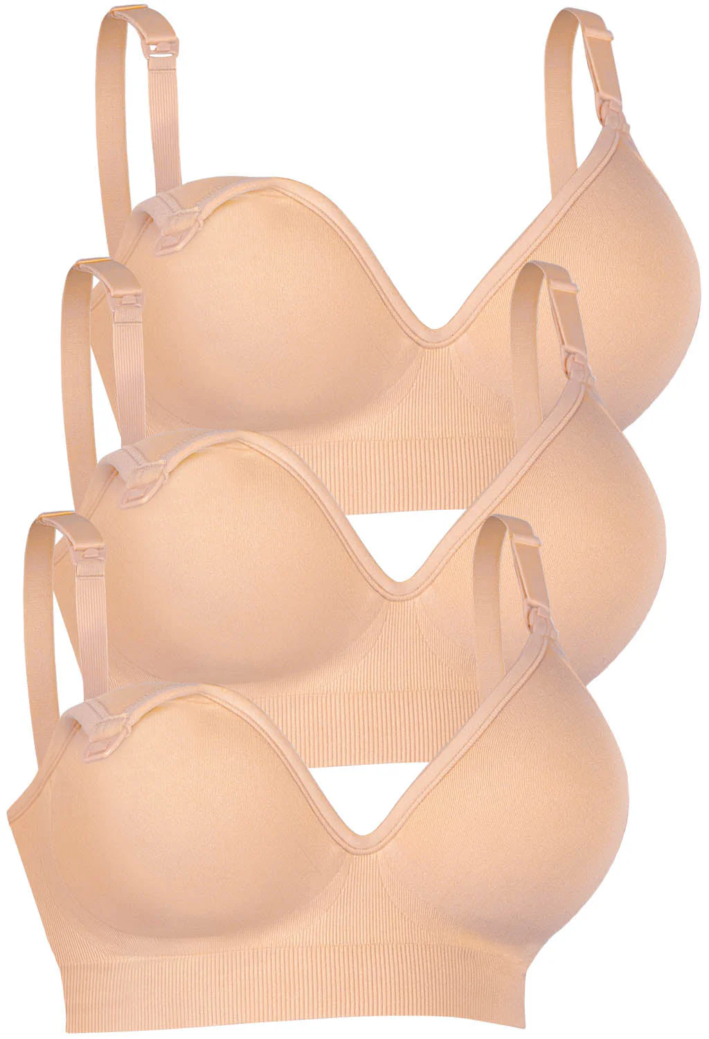 Plunge Nursing Comfort Bra – Wireless with Fixed Moulded Cups - 3 Pack - Image 24