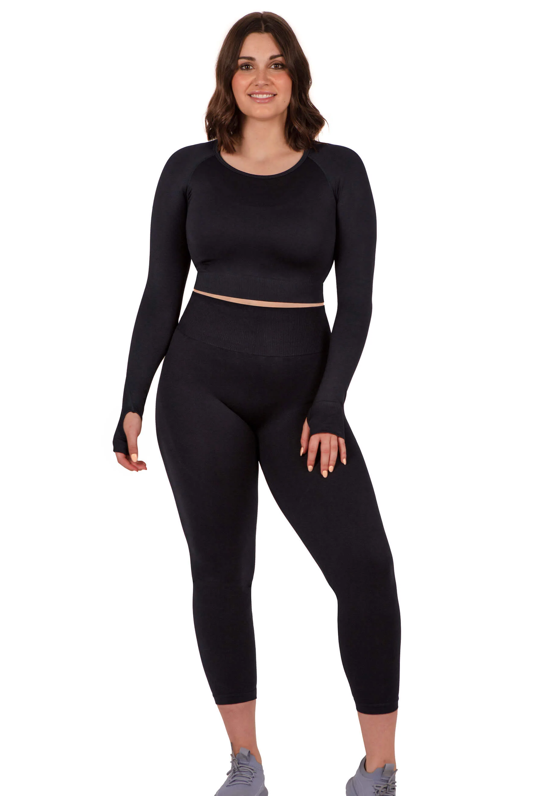 Plus Size Seamless High Waist 3/4 Capri Leggings - Image 5