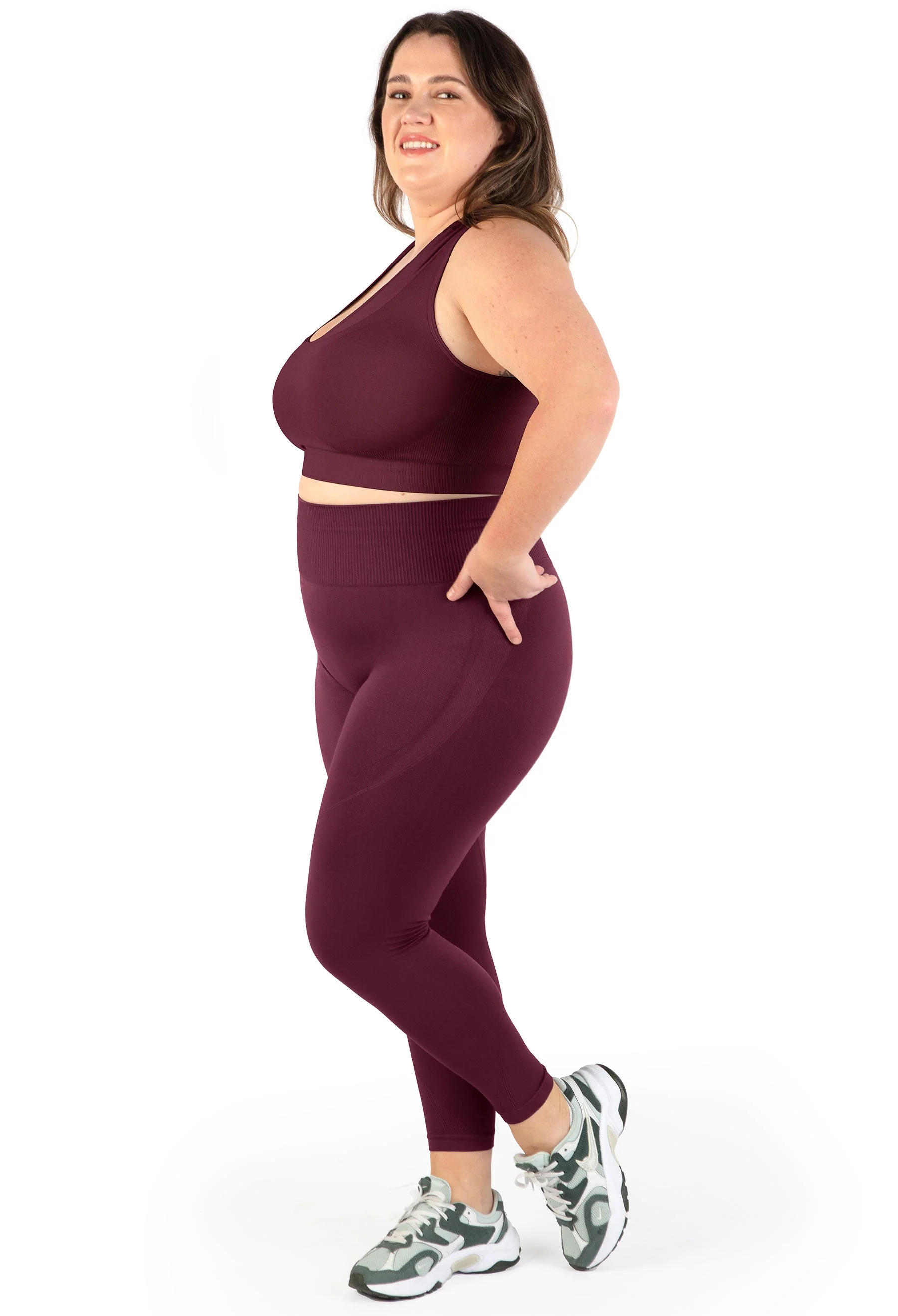 Plus Size Seamless High Waist Full Length Leggings - Image 2