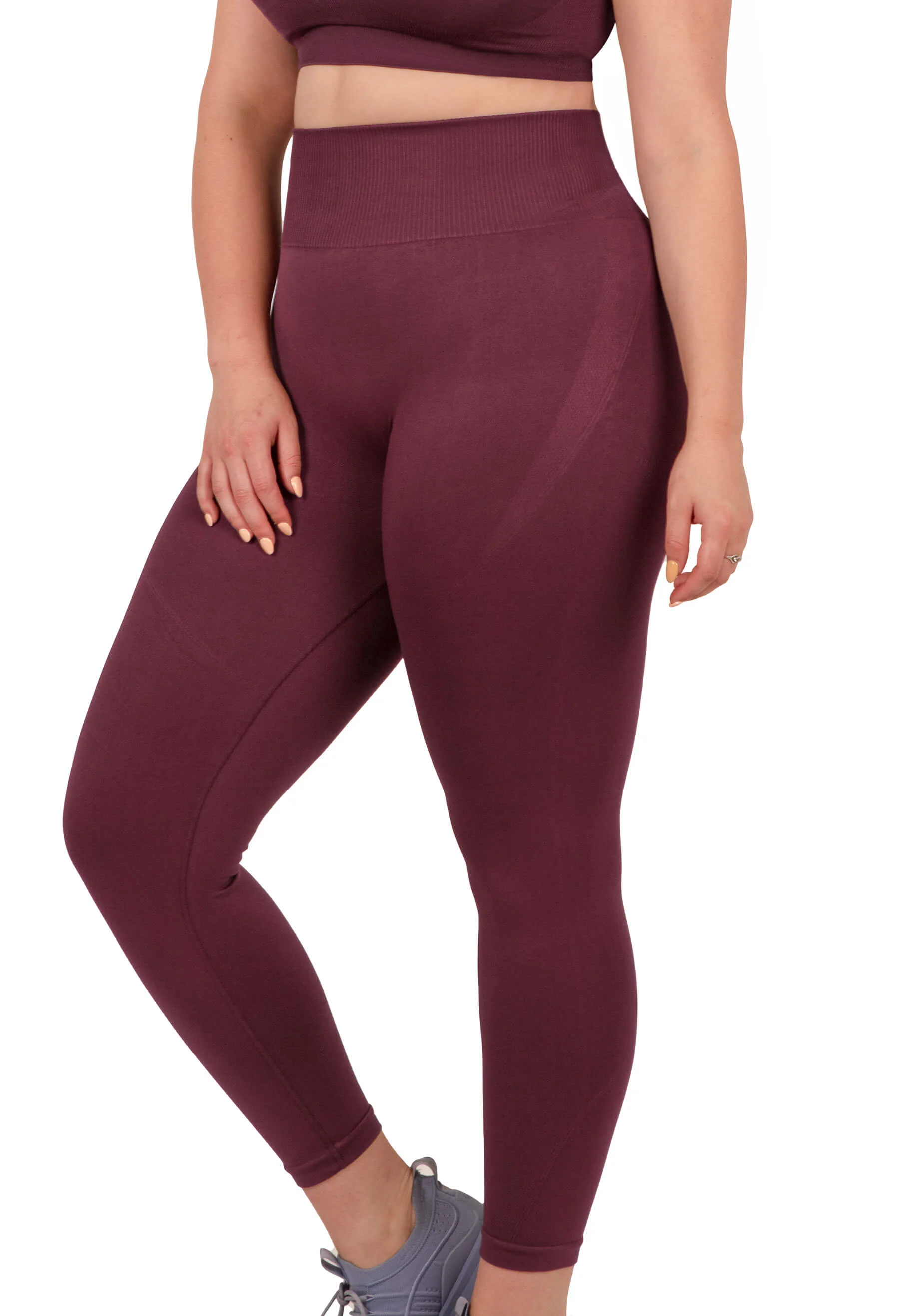 Plus Size Seamless High Waist Full Length Leggings - Image 3