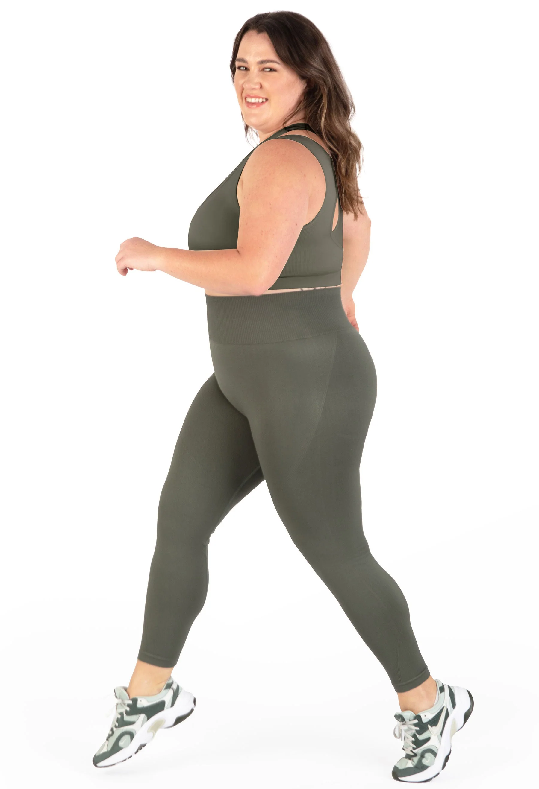 Plus Size Seamless High Waist Full Length Leggings - Image 3