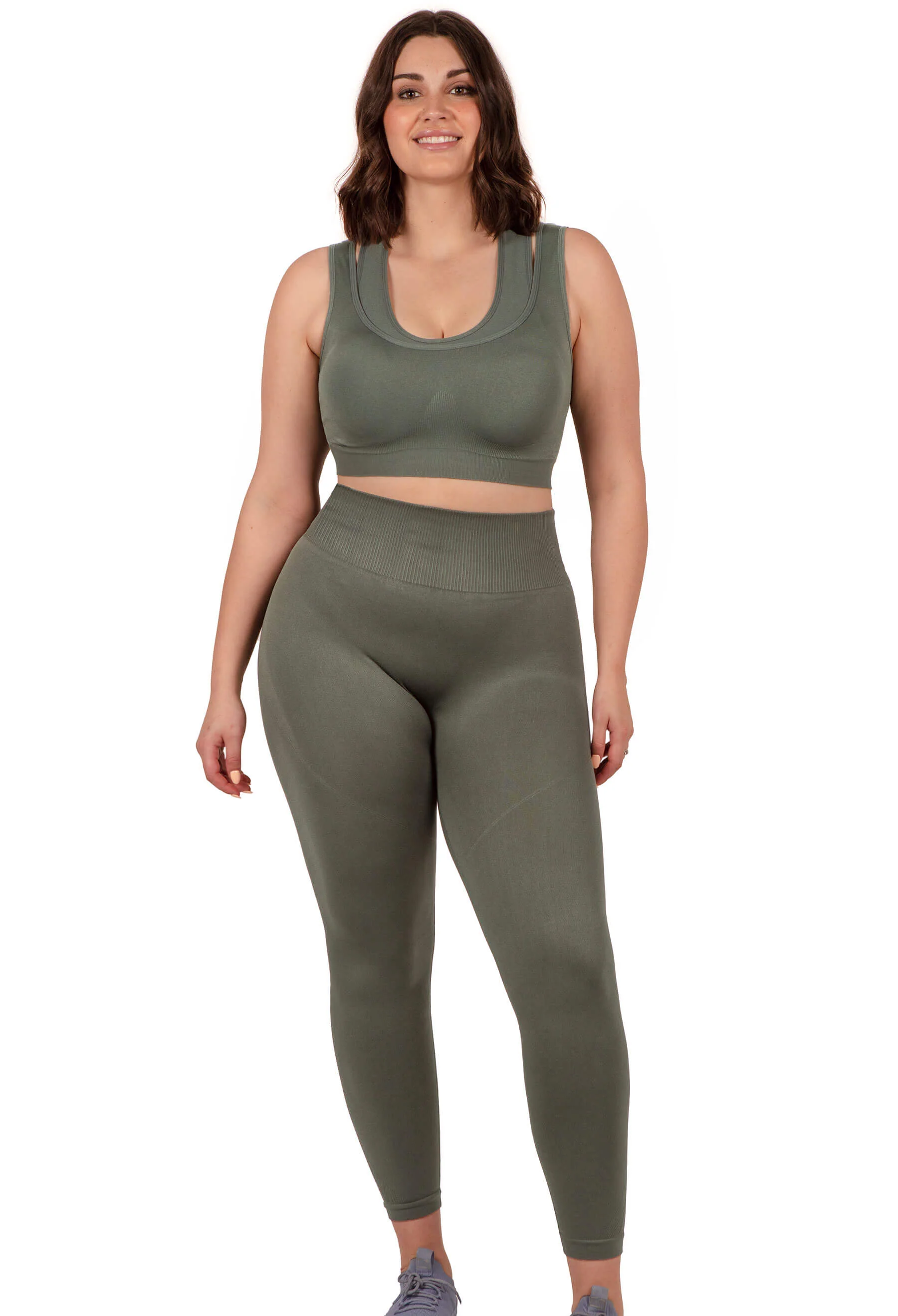 Plus Size Seamless High Waist Full Length Leggings - Image 8