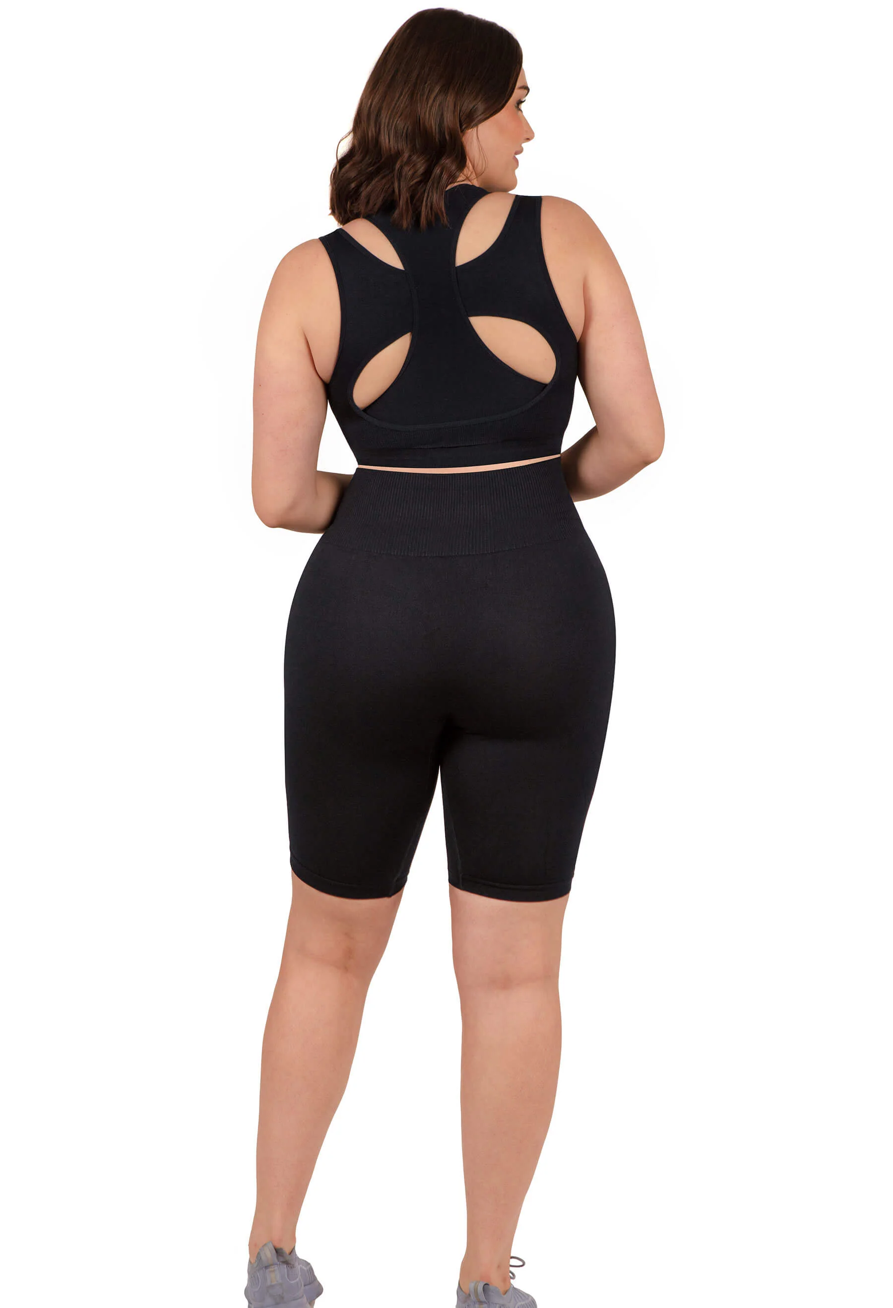 Plus Size Seamless High Waist Long Biker Shorts - Image 9