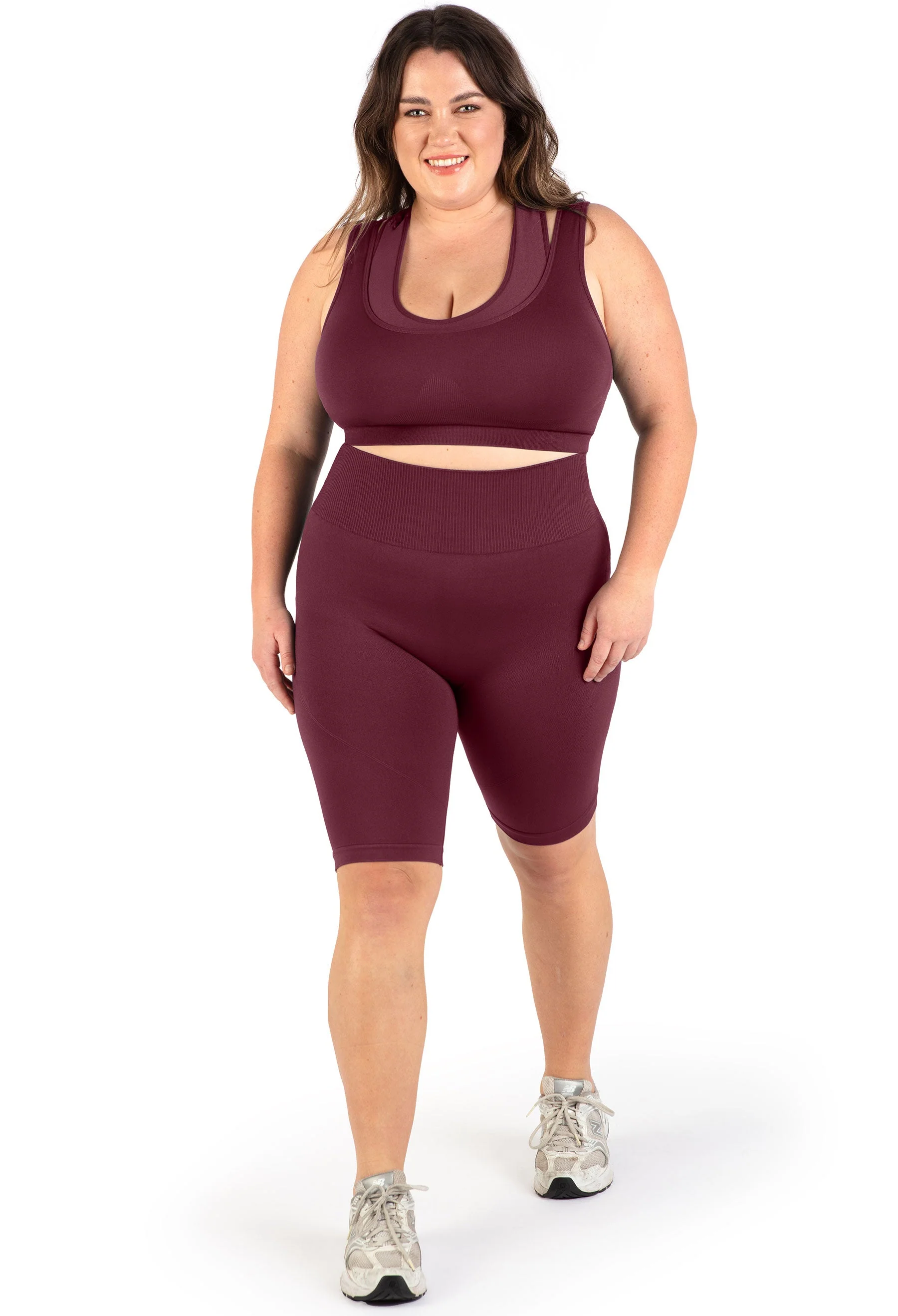 Plus Size Seamless High Waist Long Biker Shorts - Image 2