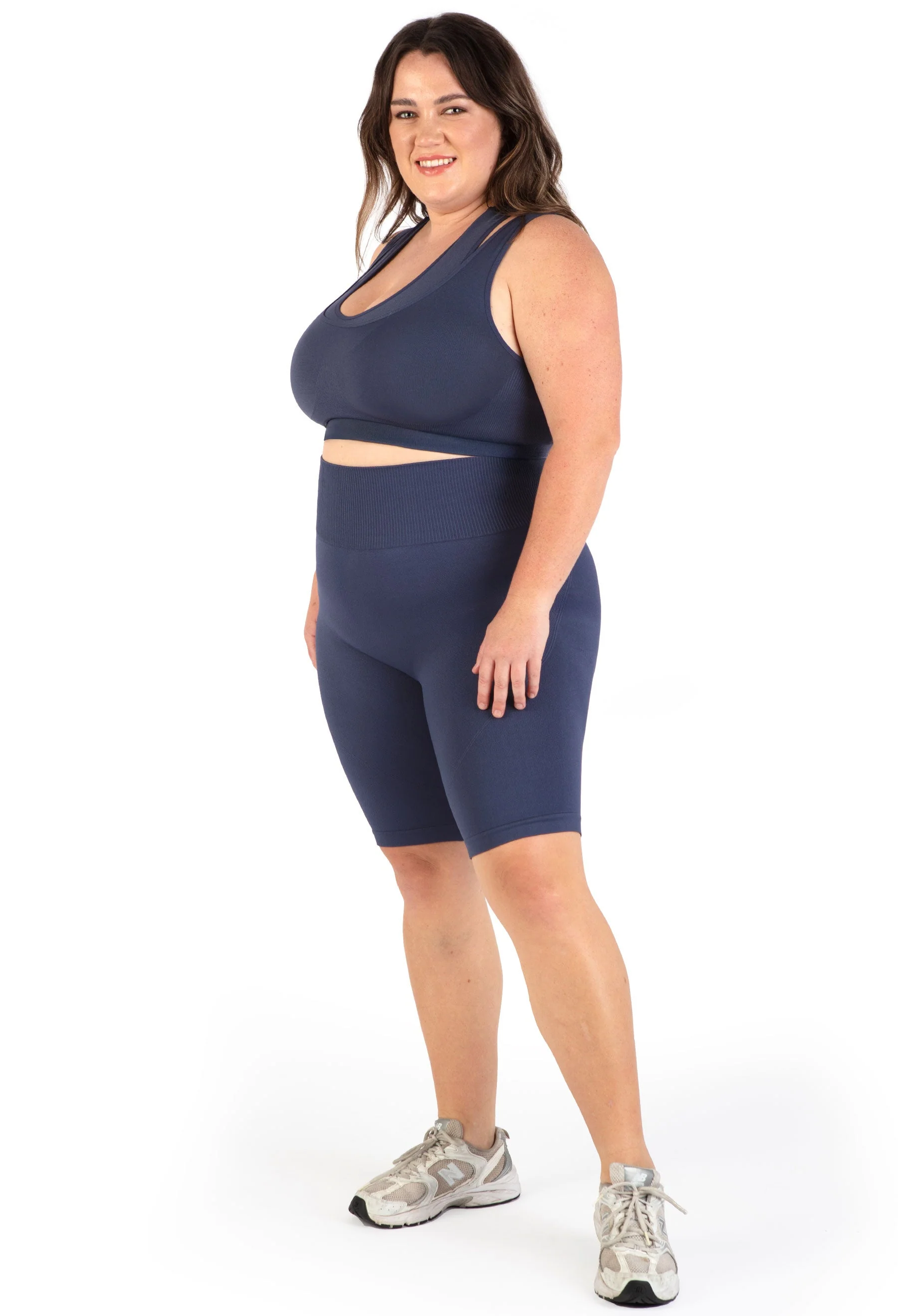 Plus Size Seamless High Waist Long Biker Shorts - Image 2