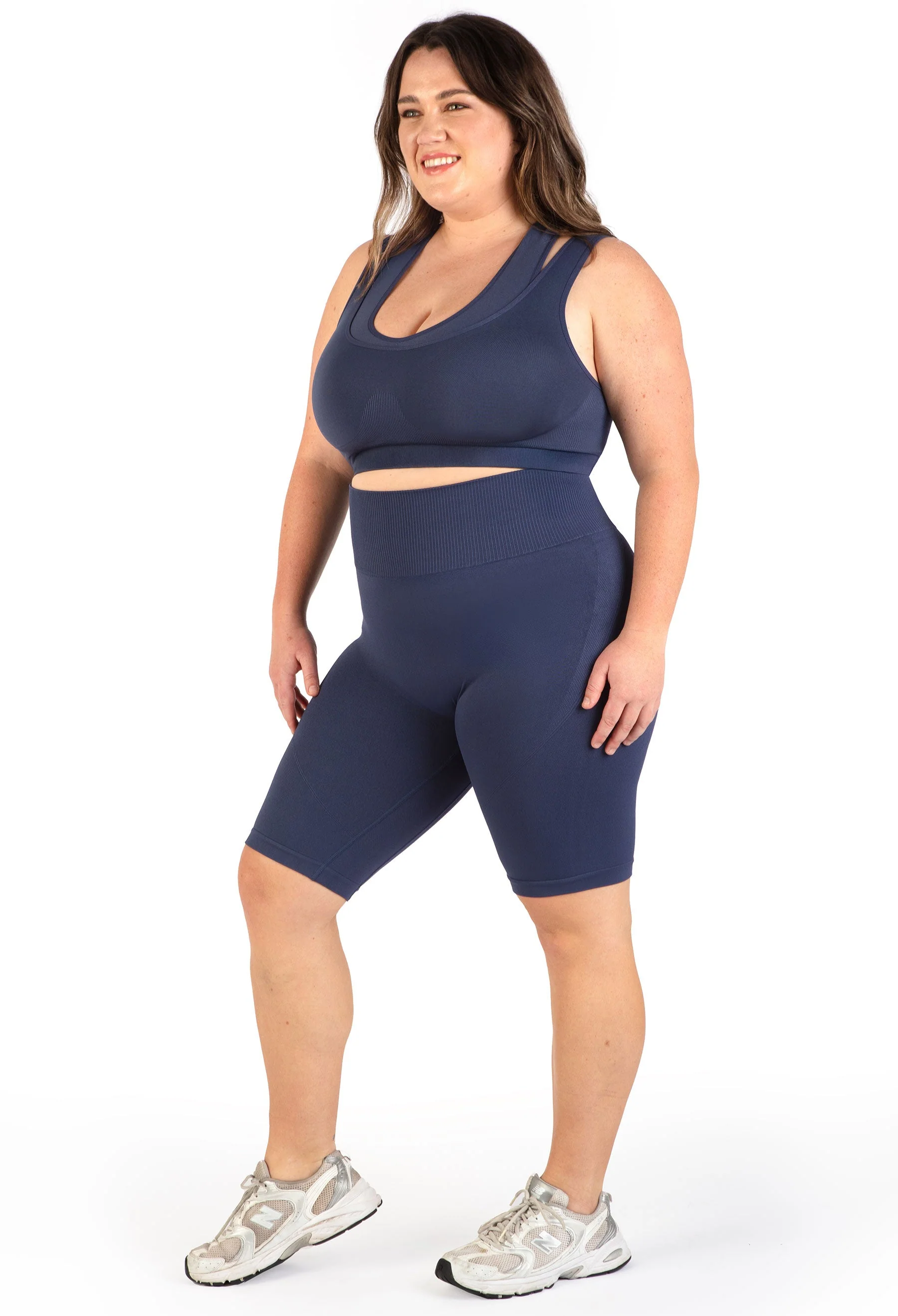 Plus Size Seamless High Waist Long Biker Shorts - Image 3