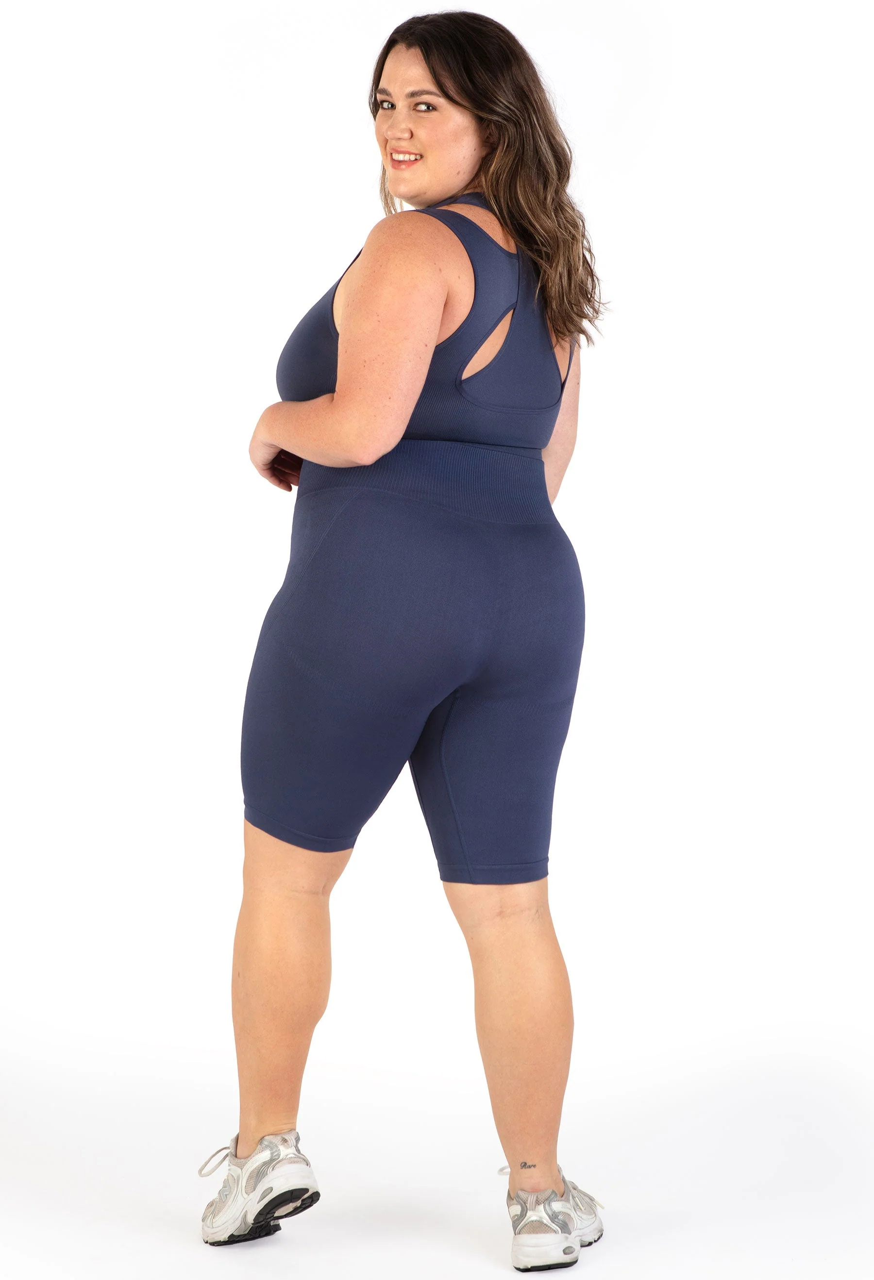 Plus Size Seamless High Waist Long Biker Shorts - Image 4