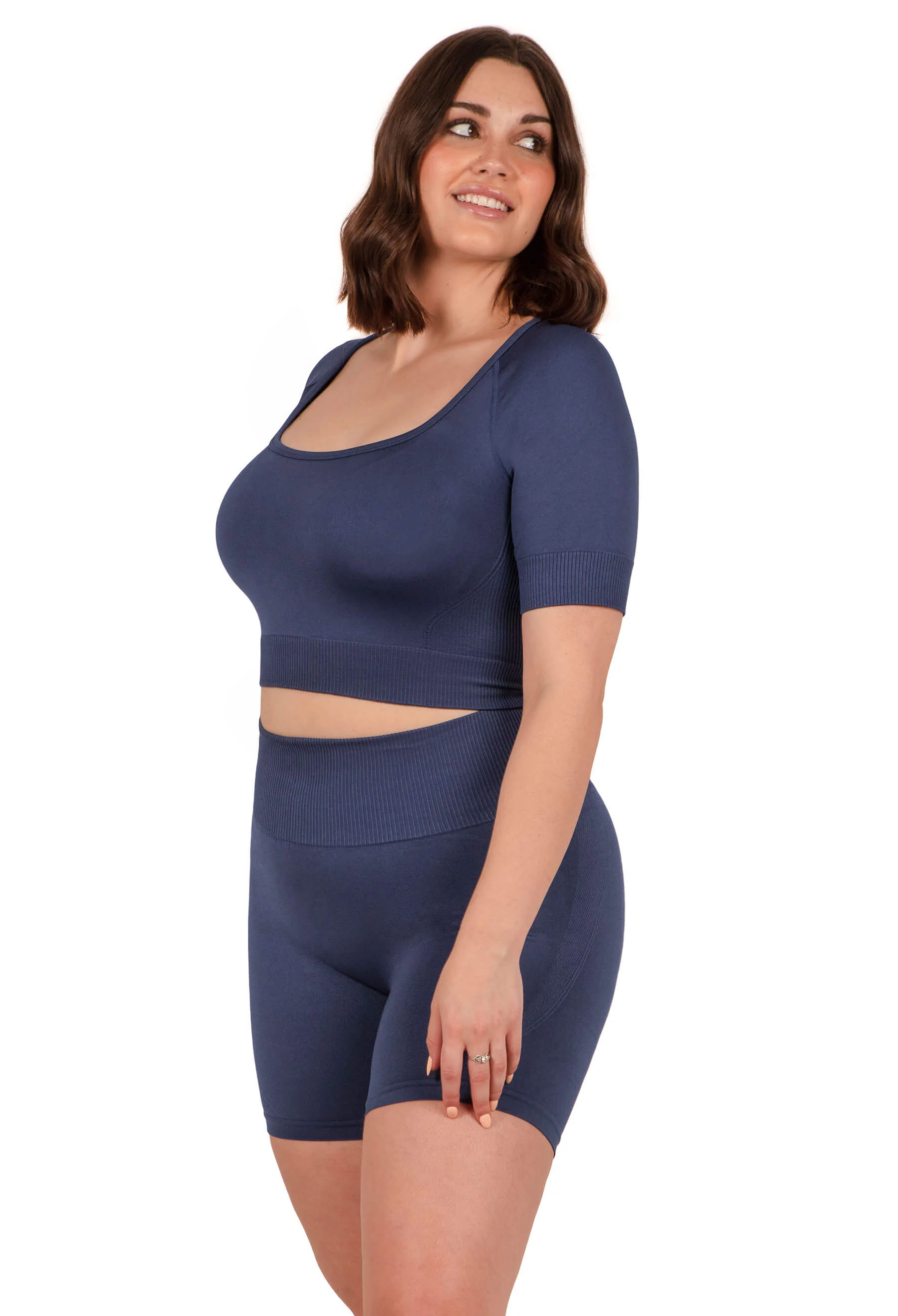 Seamless High Waist Midi Biker Shorts - Image 8