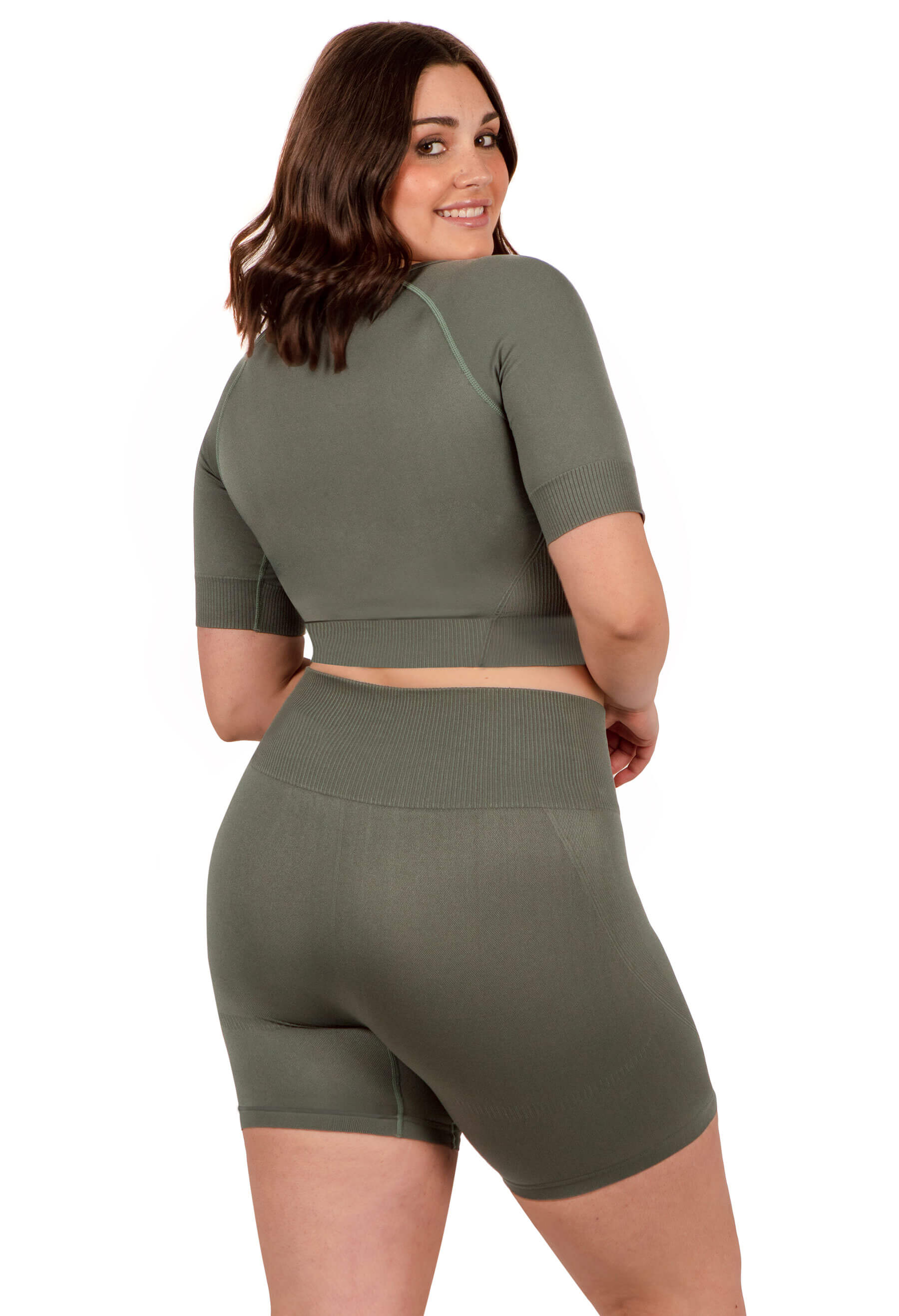 Seamless High Waist Midi Biker Shorts - Image 9
