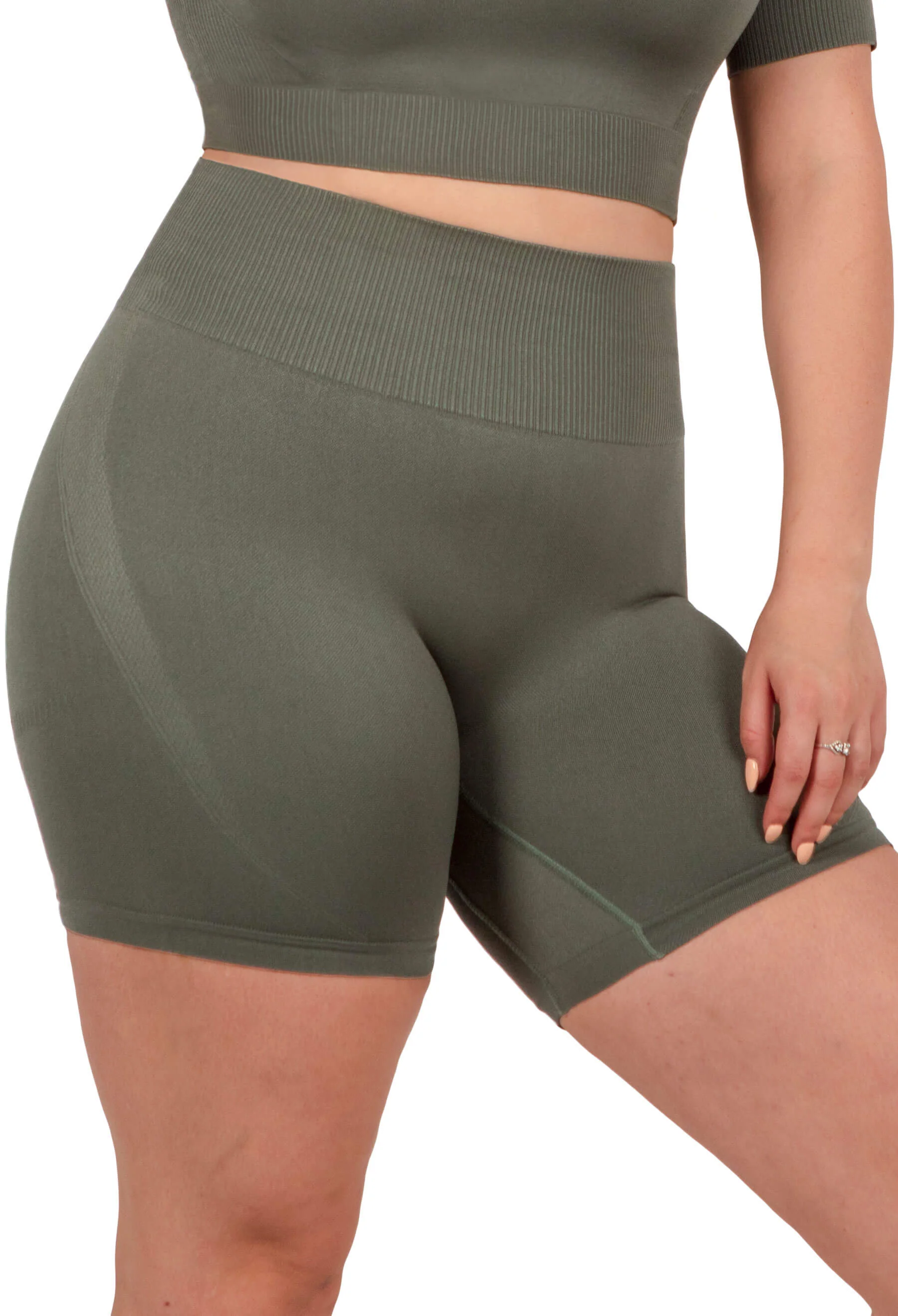 Seamless High Waist Midi Biker Shorts - Image 4