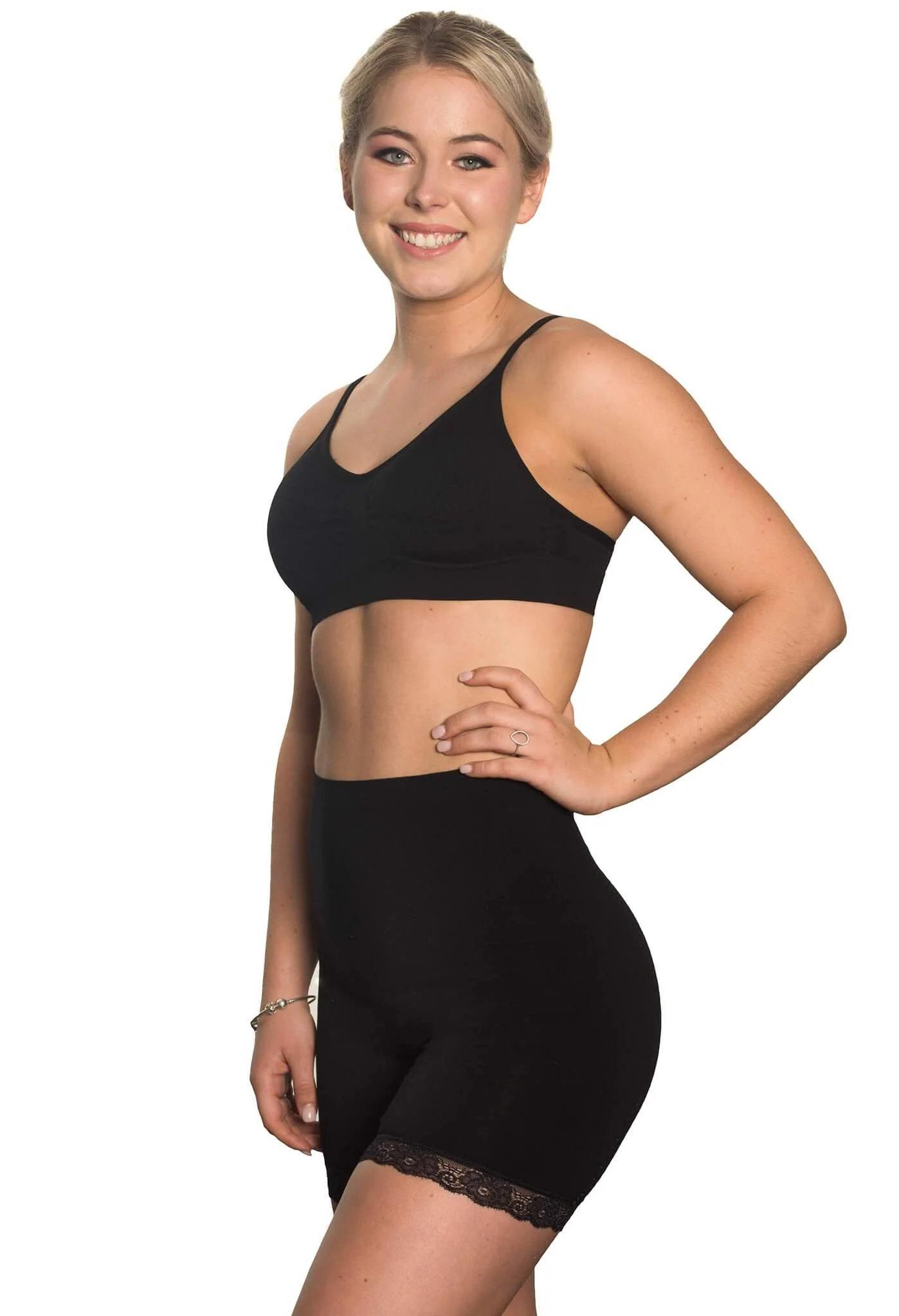 Anti Chafing High Rise Petite Cotton Rich Shorts - 3 Pack - Image 6