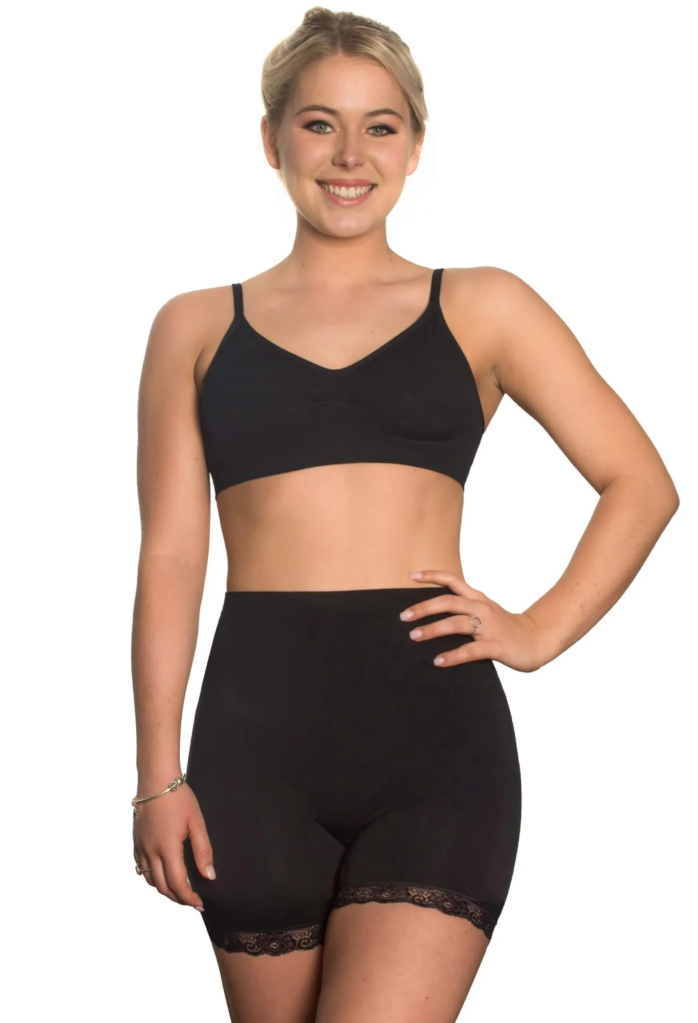 Anti Chafing High Rise Petite Cotton Rich Shorts - 3 Pack - Image 7