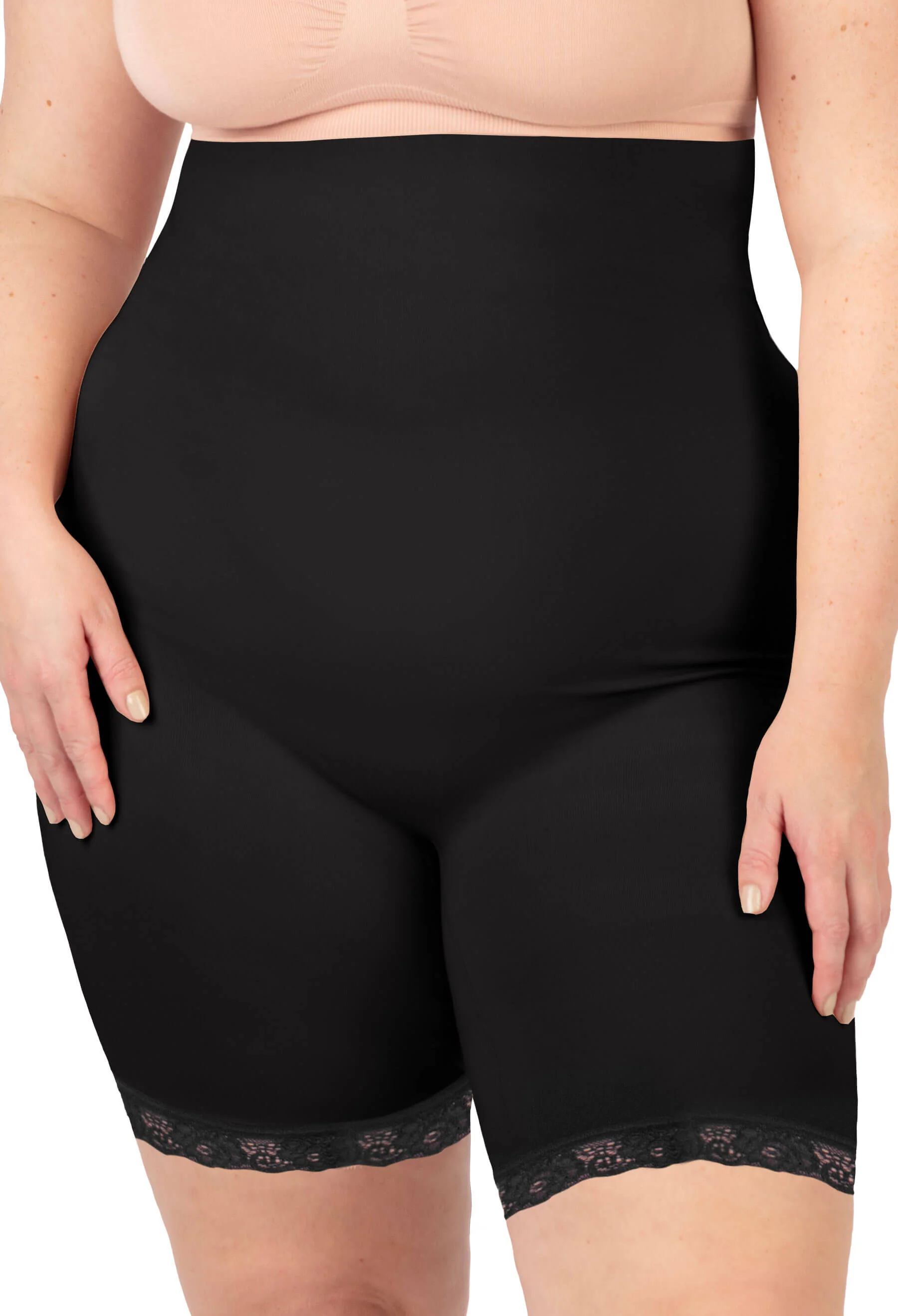 Underbust Anti Chafing Midi Cotton Rich Shorts - 2 Pack - Image 8
