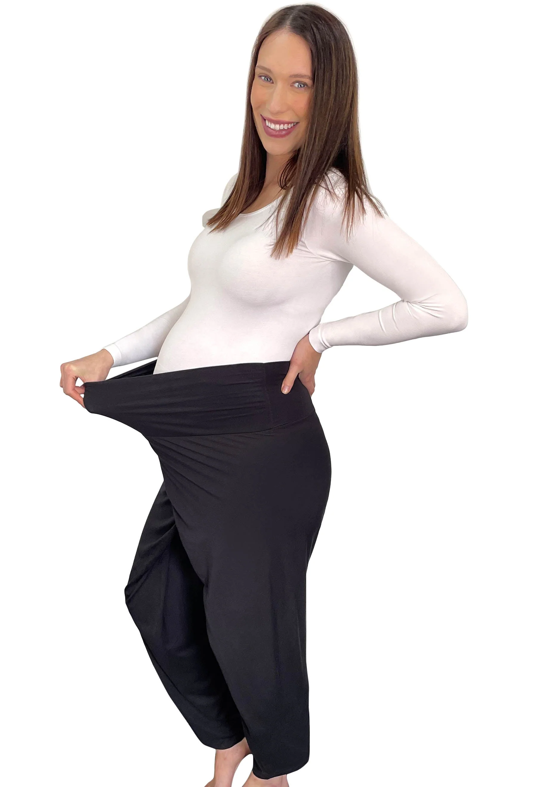 Pregnancy Bamboo Cross Fold Lounge Pants - Image 2