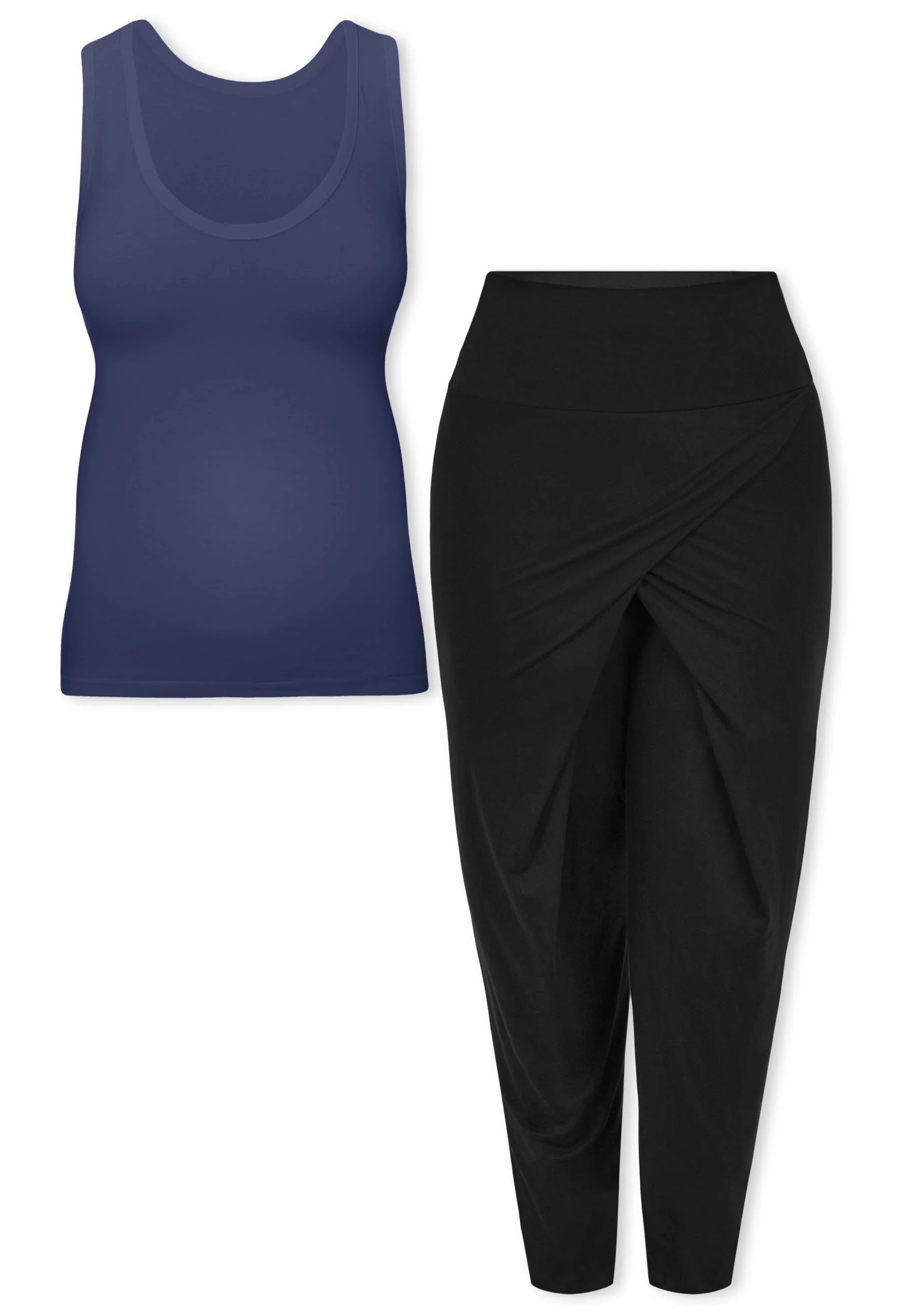 Pregnancy Bamboo Tank Top & Cross Fold Pants Set - Image 15