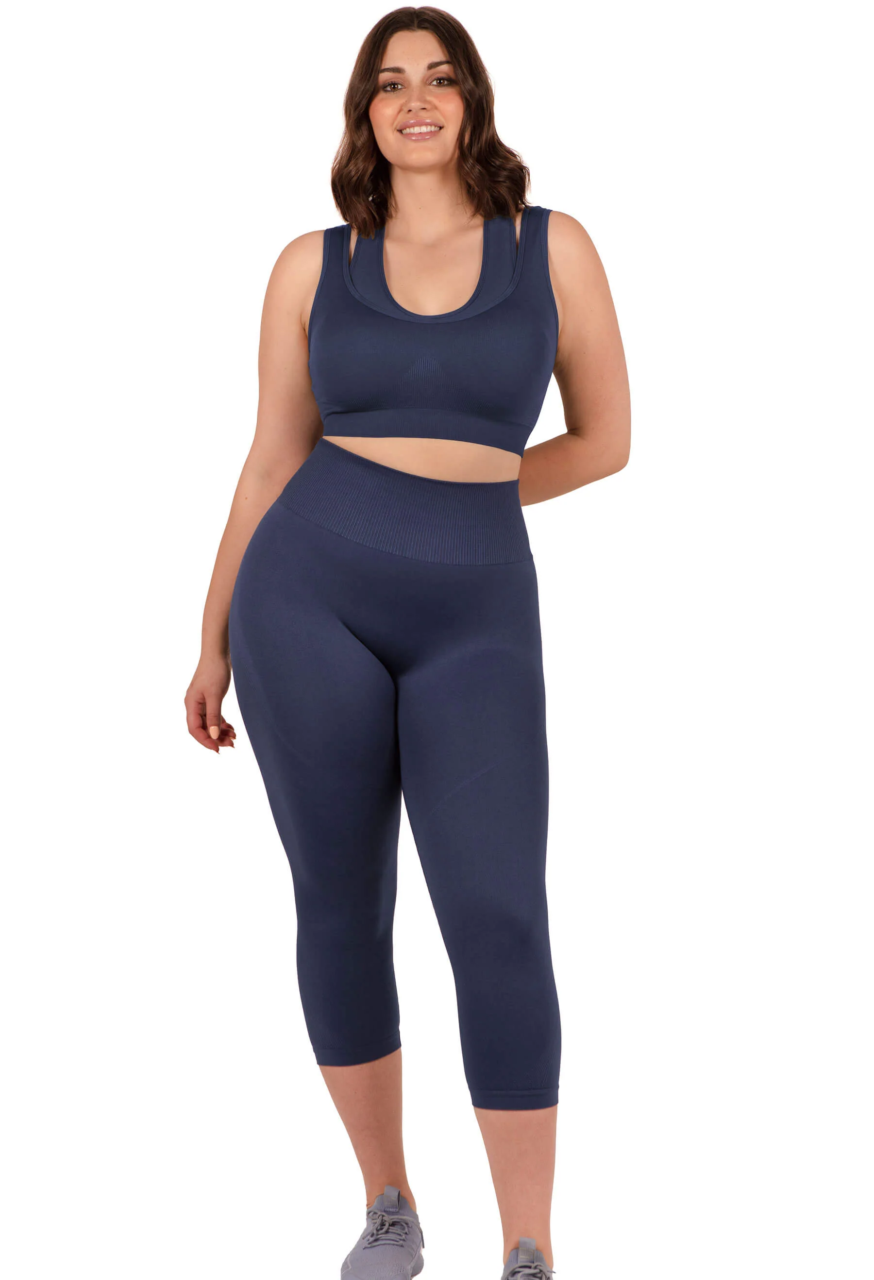 Seamless High Waist 3/4 Capri Leggings - 2 Pack - Image 11
