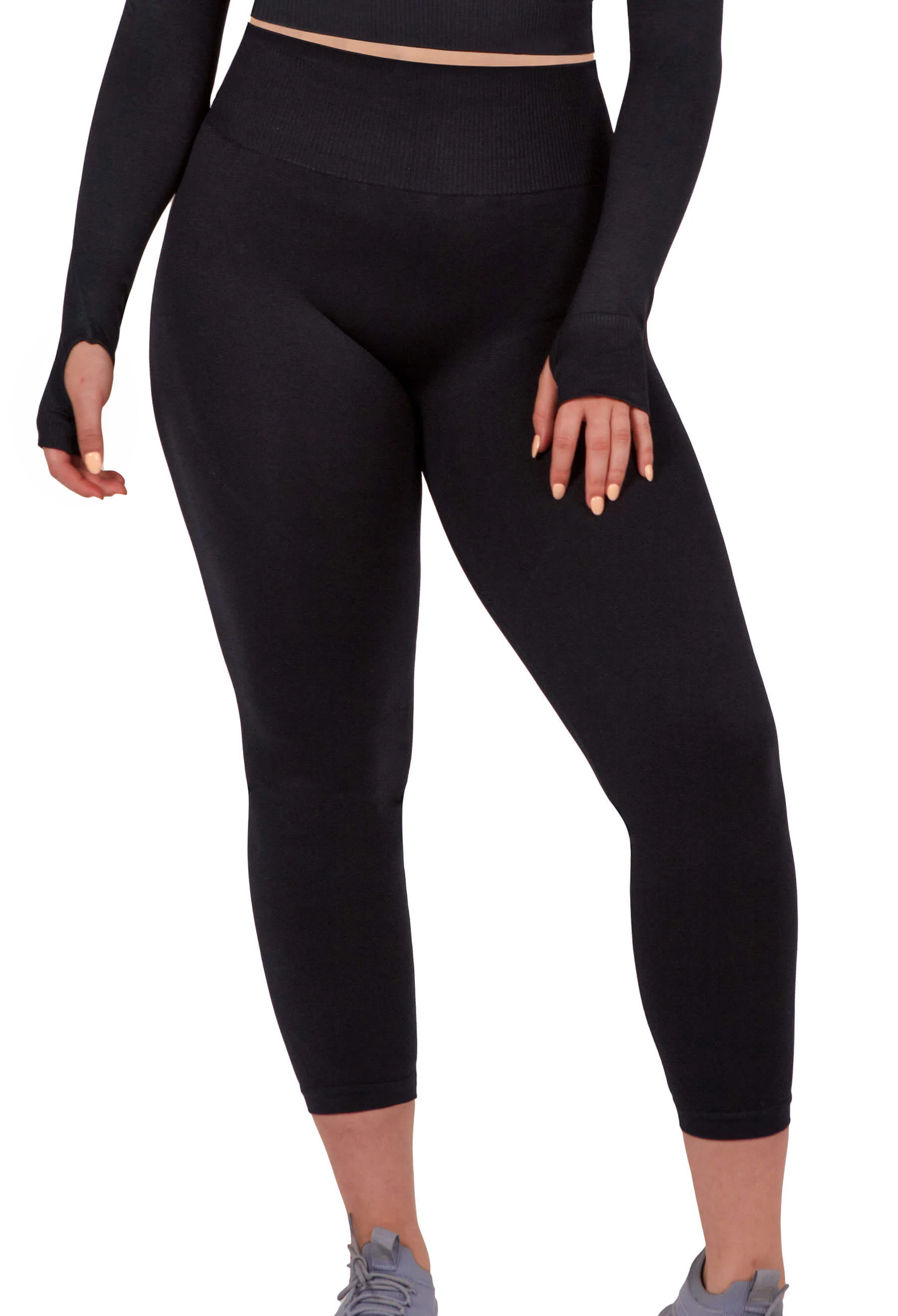 Seamless High Waist 3/4 Capri Leggings - 2 Pack - Image 2