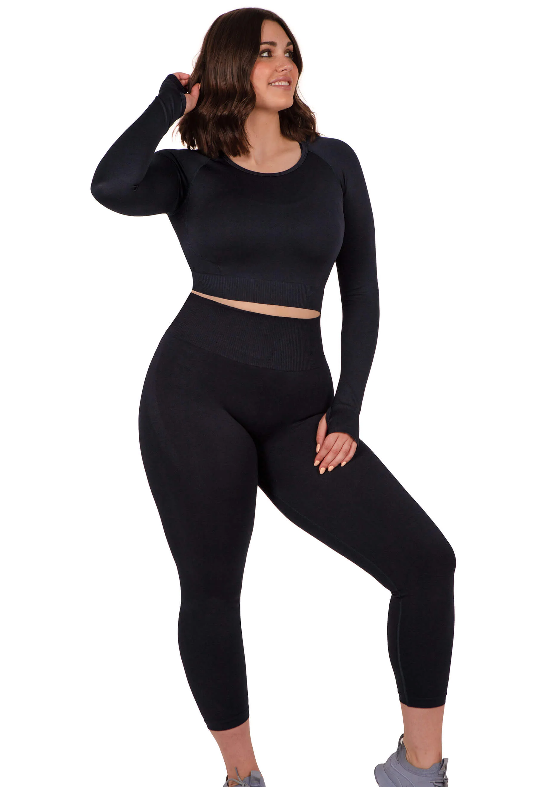 Seamless High Waist 3/4 Capri Leggings - 2 Pack - Image 6