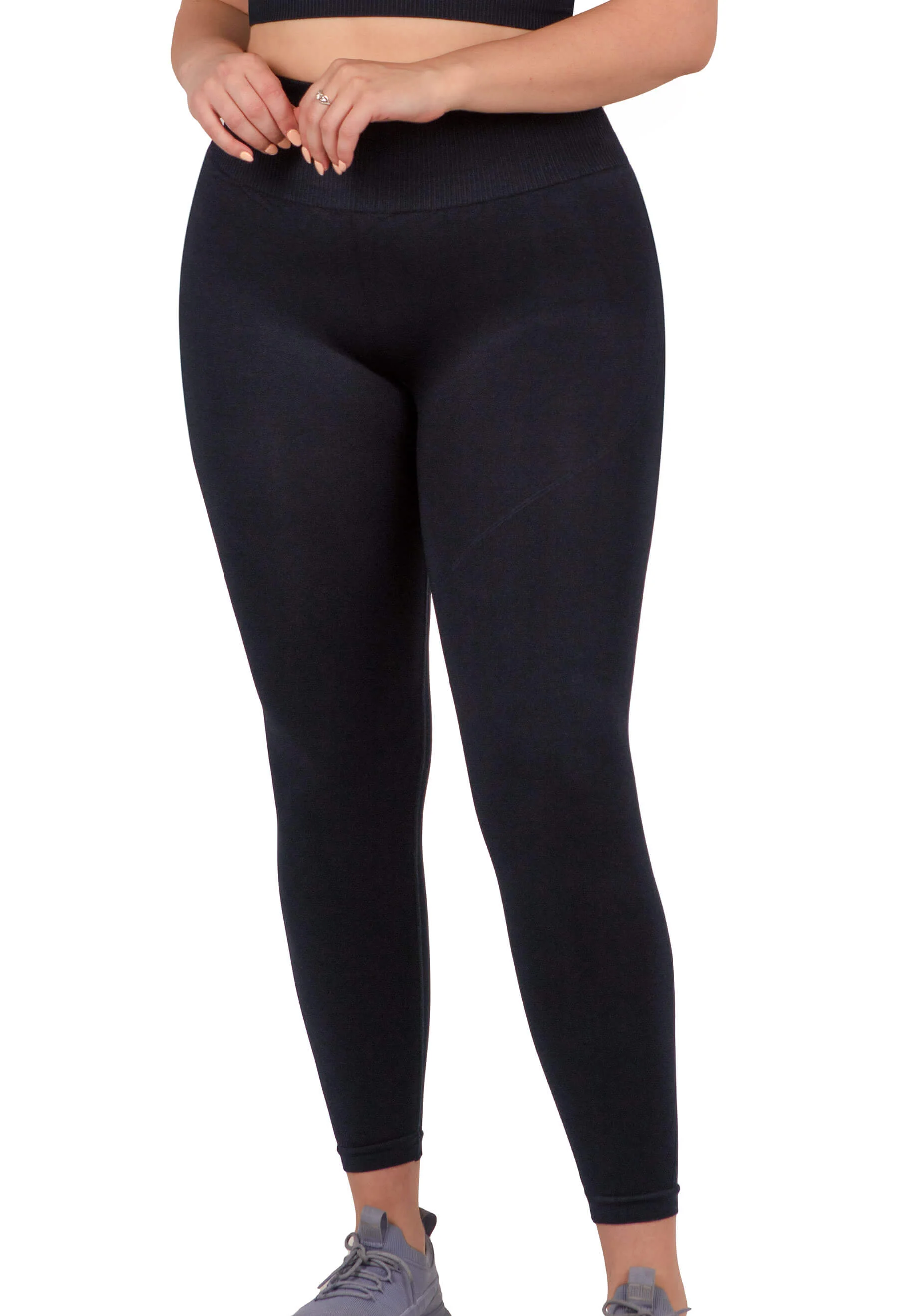 Seamless High Waist Full Length Leggings - 2 Pack - Image 2